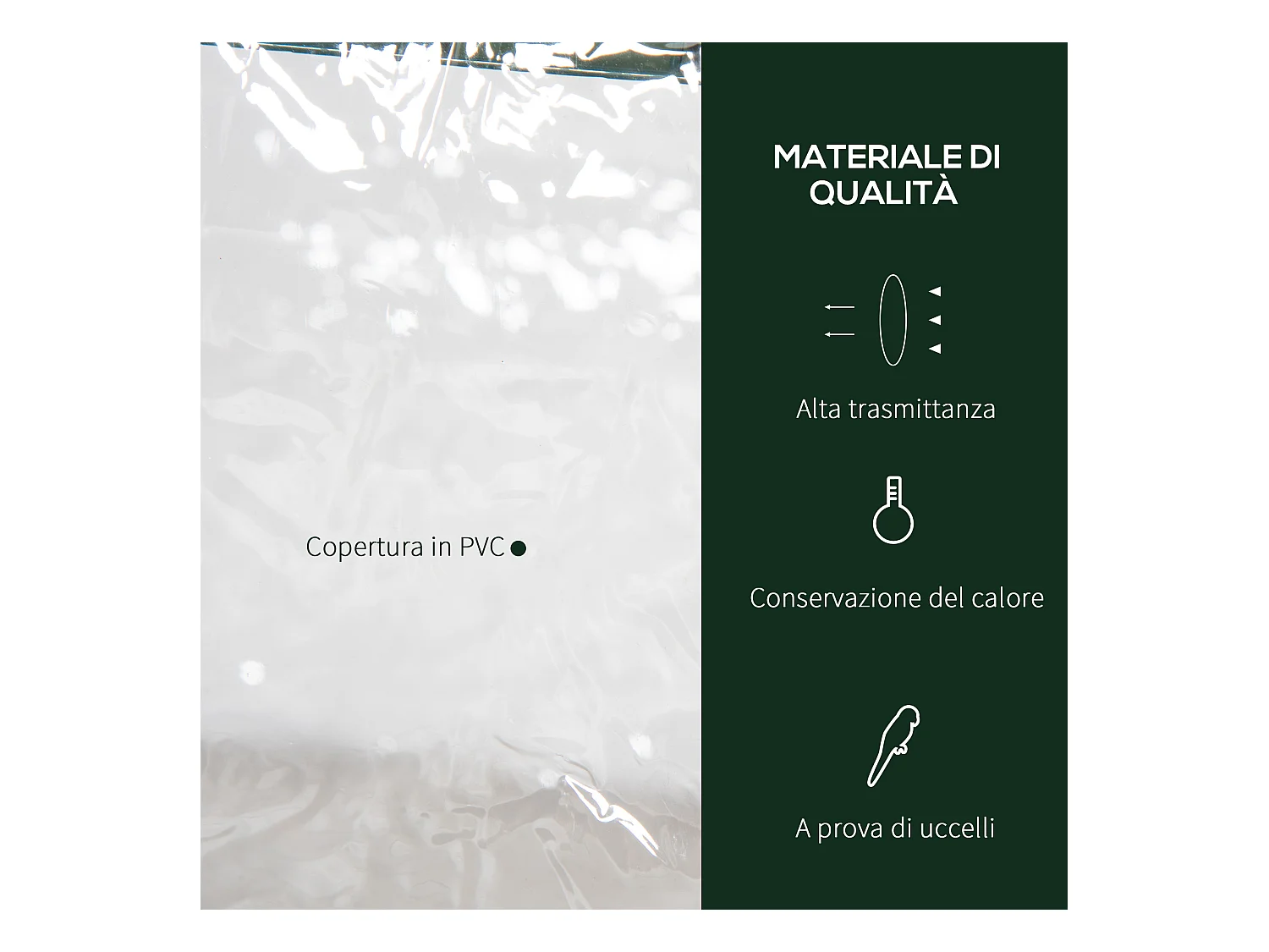 Mini serra copertura in plastica e 3 ripiani 69x49x125cm trasparente