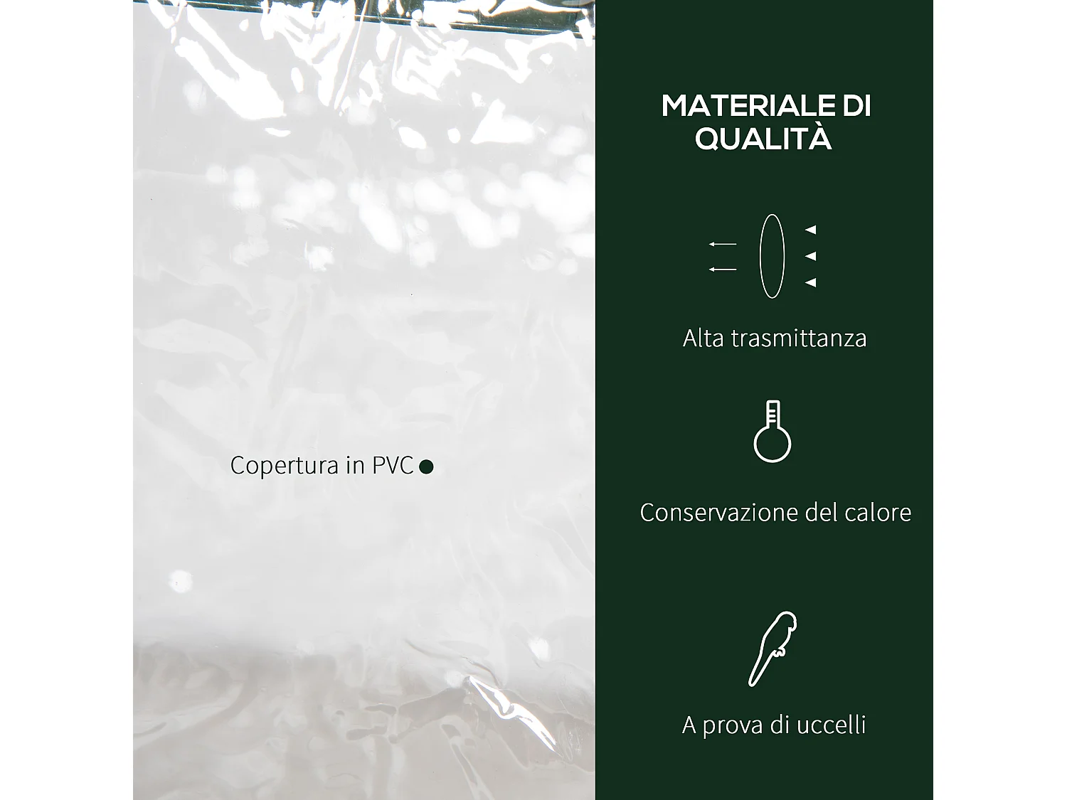 Mini serra copertura in plastica e 3 ripiani 69x49x125cm trasparente