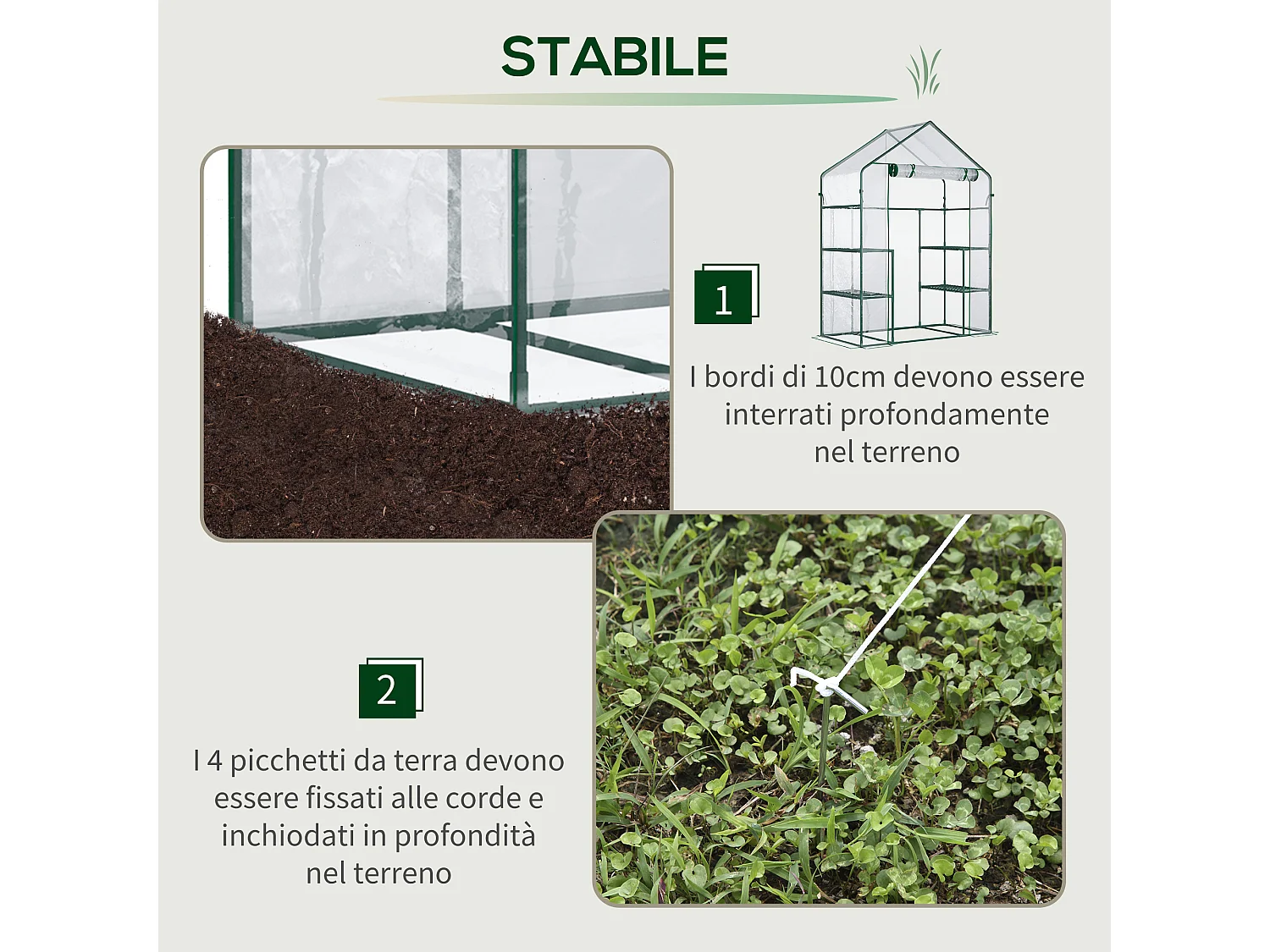 Serra da giardino pe impermeabile anti uv 142x73x195 cm verde