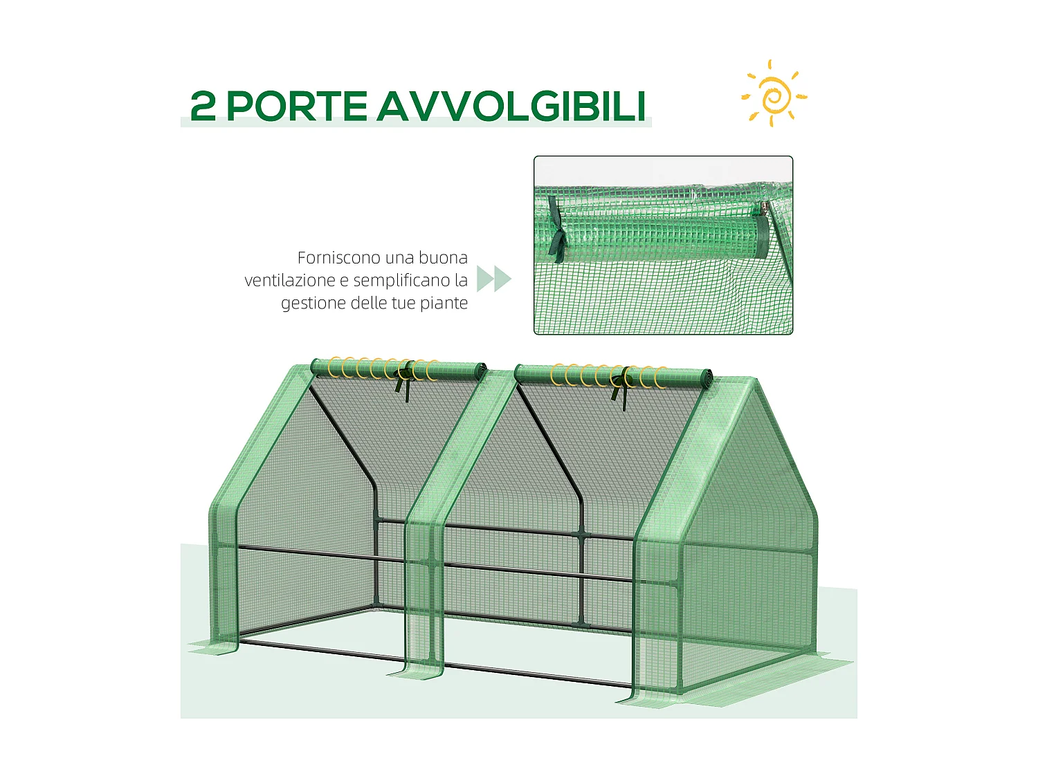 Serra da giardino con copertura in pe rinforzato e telaio in acciaio