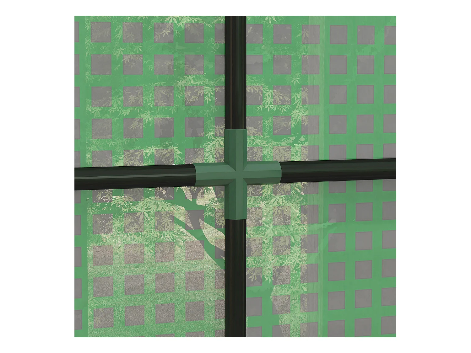 Serra da parete con 2 porte e copertura in pe anti uv verde