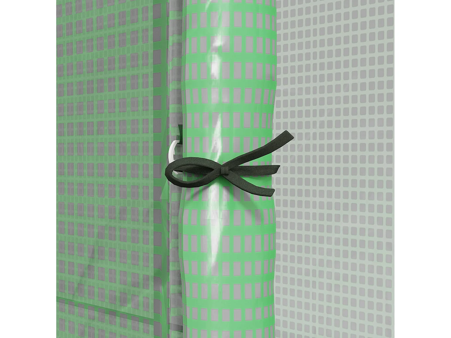 Serra da parete con 2 porte e copertura in pe anti uv verde