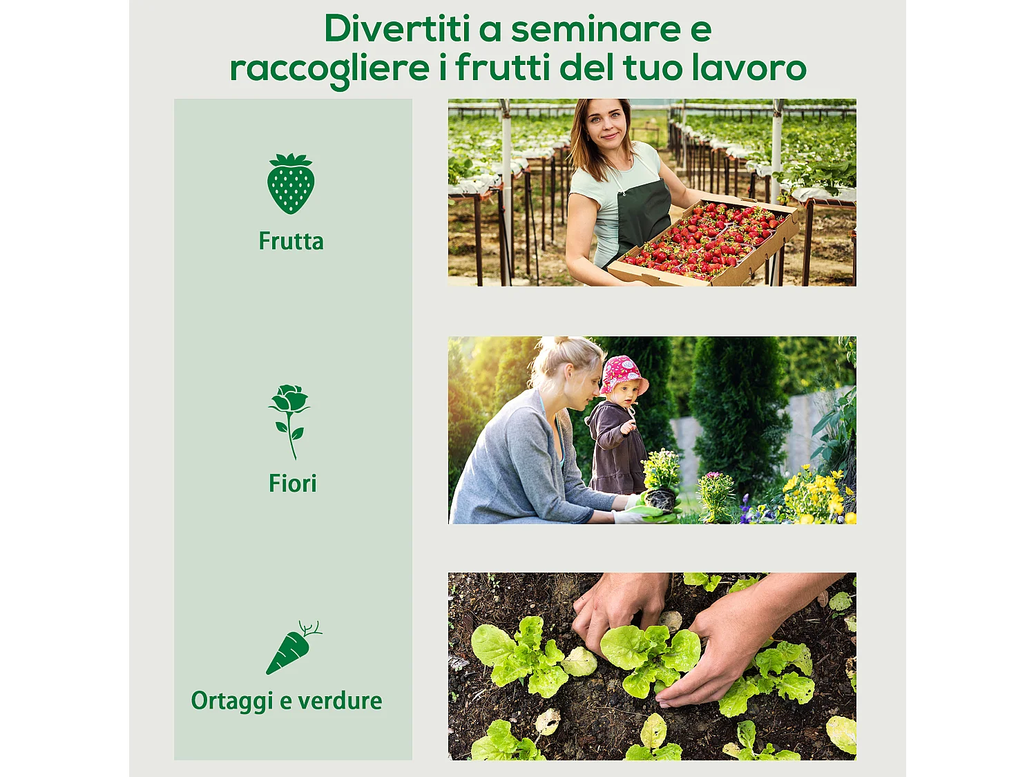 Serra da giardino in pe e acciaio con 4 picchetti 2 finestre