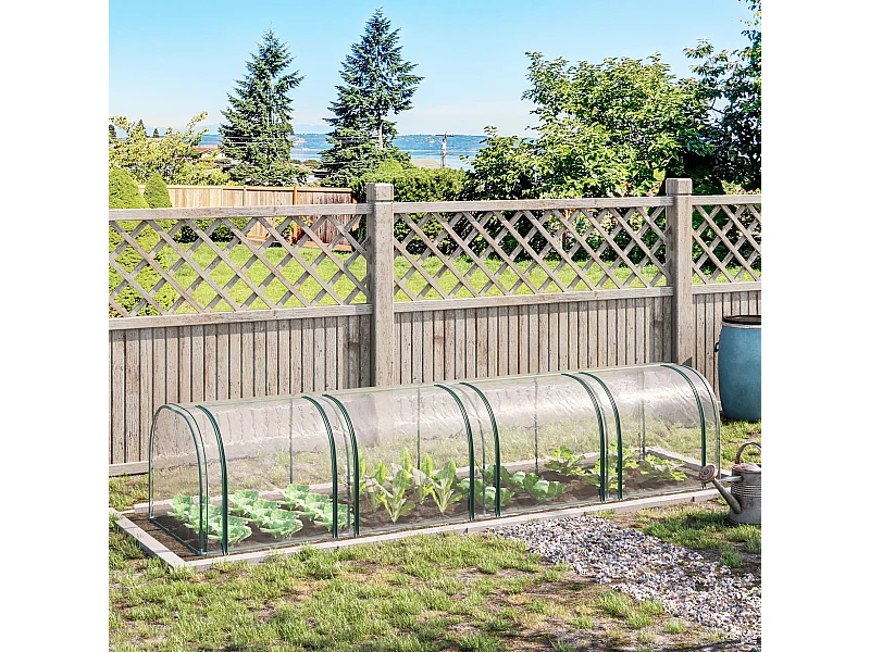 Serra a tunnel in acciaio e copertura pvc 4 porte a cerniera