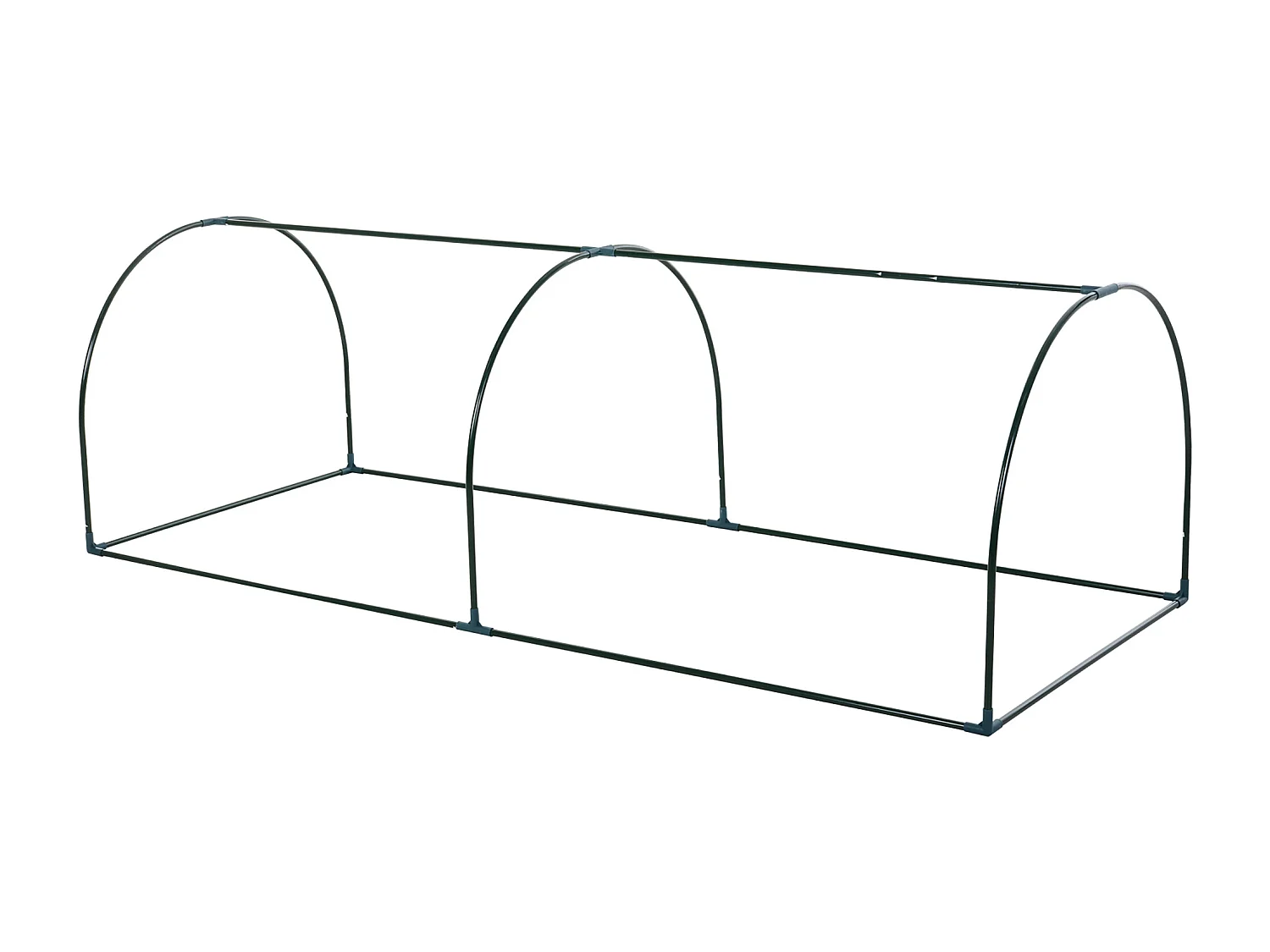 Oustunny serra da giardino in acciaio e pvc con porte a cerniera verde