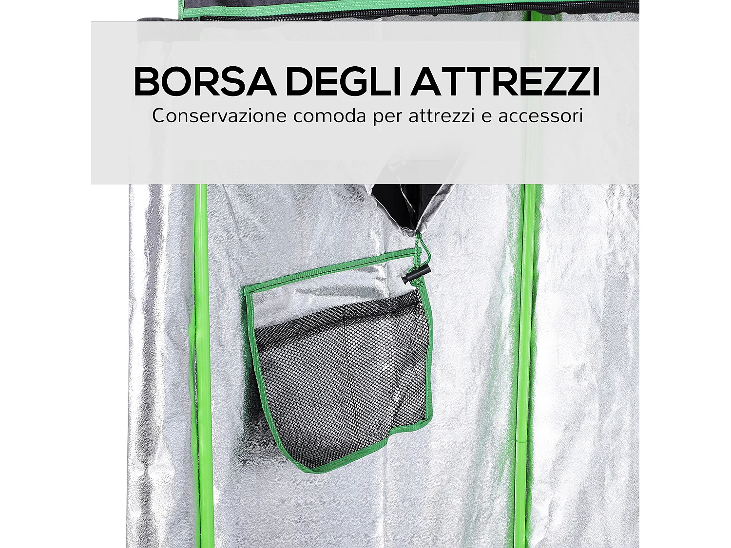 Tenda idroponica con prese d'aria regolabili in mylar nero