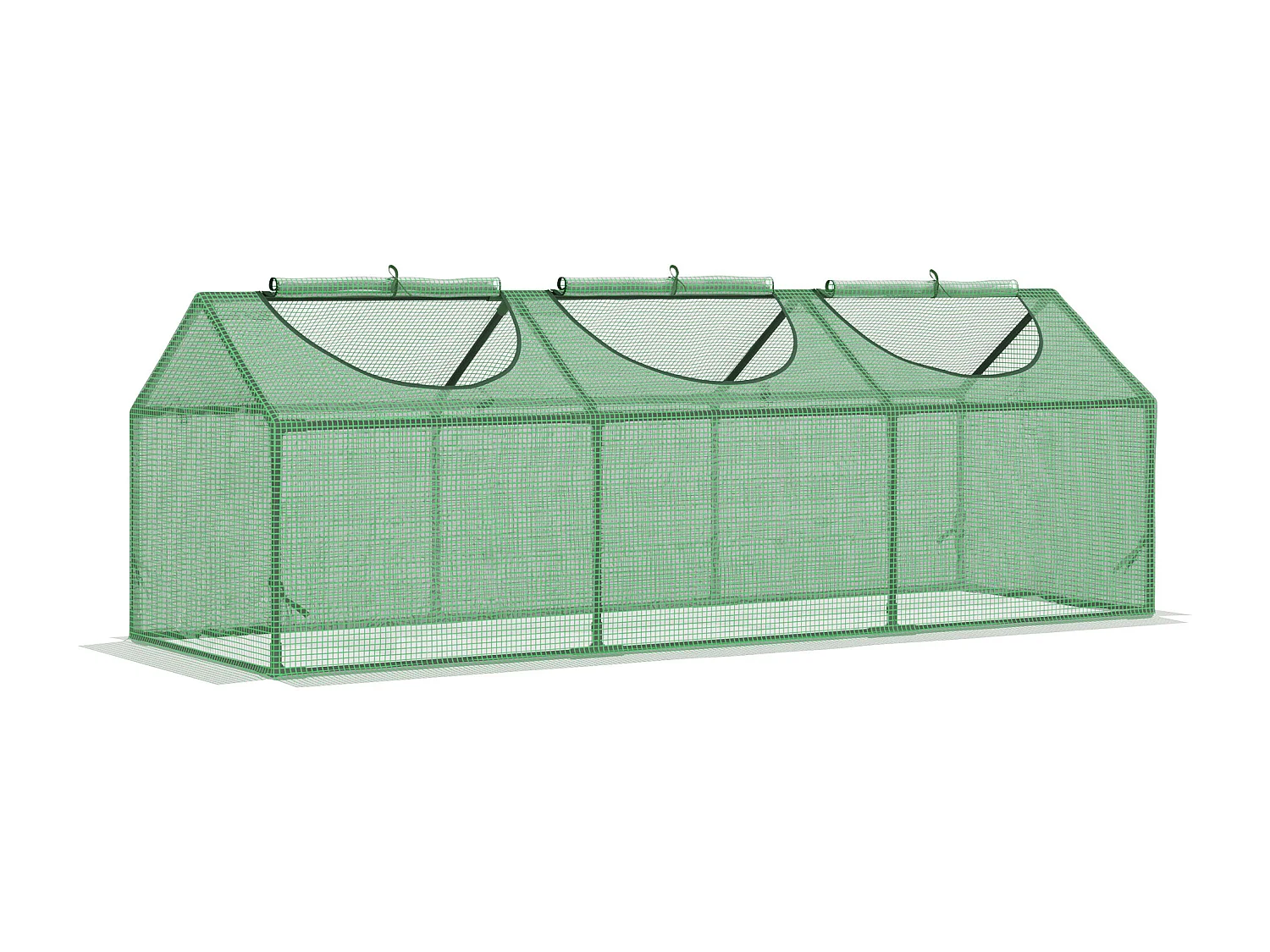 Mini serra 3 finestre avvolgibili copertura pe 180x60x60cm