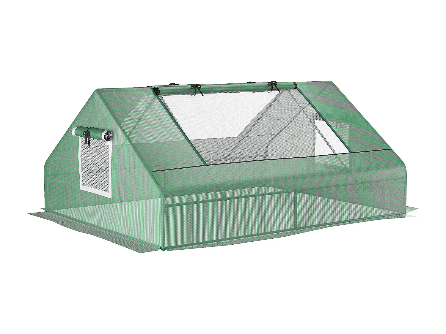 Serra da giardino in acciaio e pe con porte 180x140x80cm