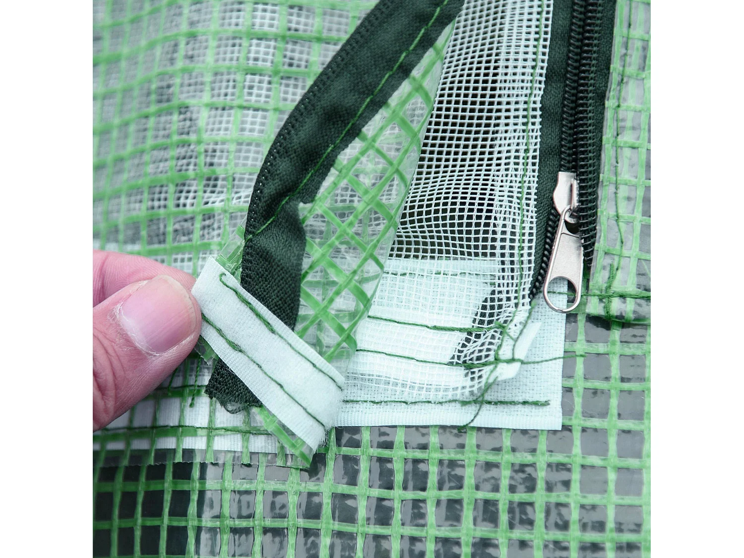 Serra da giardino in acciaio e pe con porte 180x140x80cm