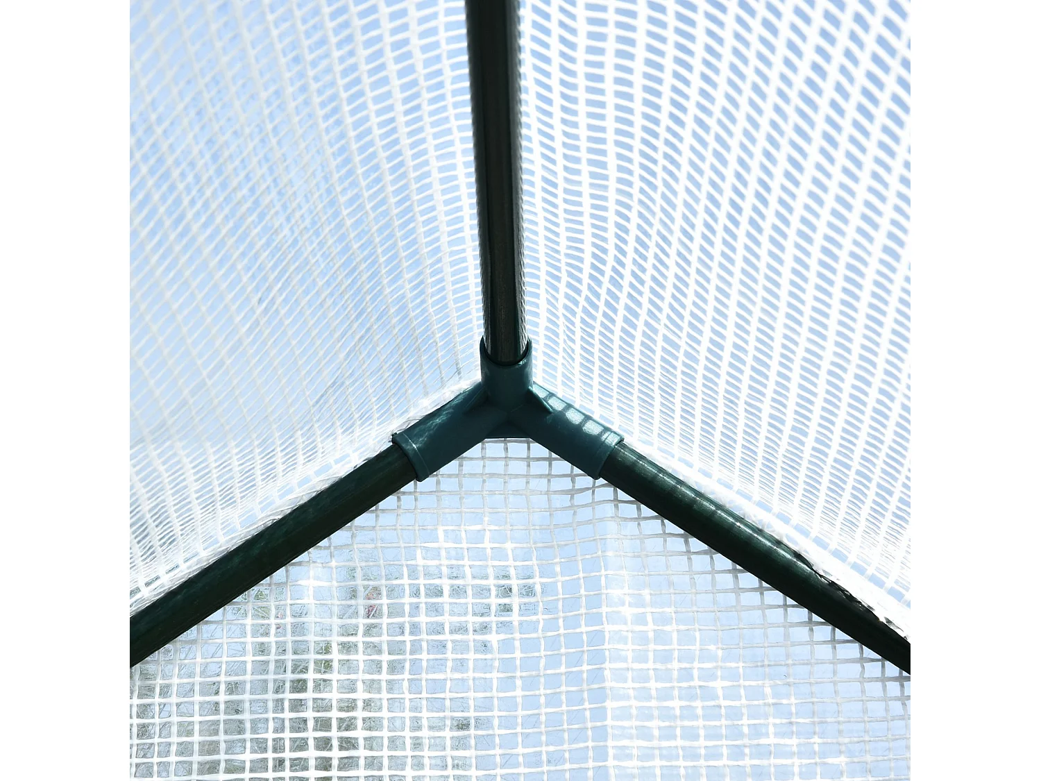 Serra a casetta rivestita in pe e porta a cerniera 186x120x190 cm