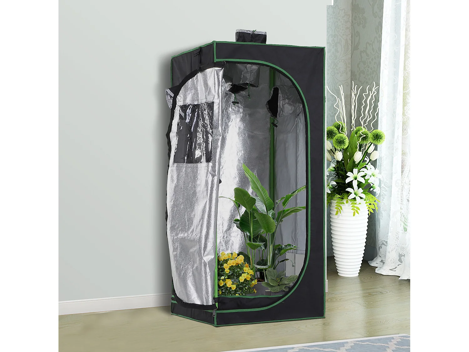Tenda da coltivazione idroponica in mylar e oxford 600d 60x60x140 cm