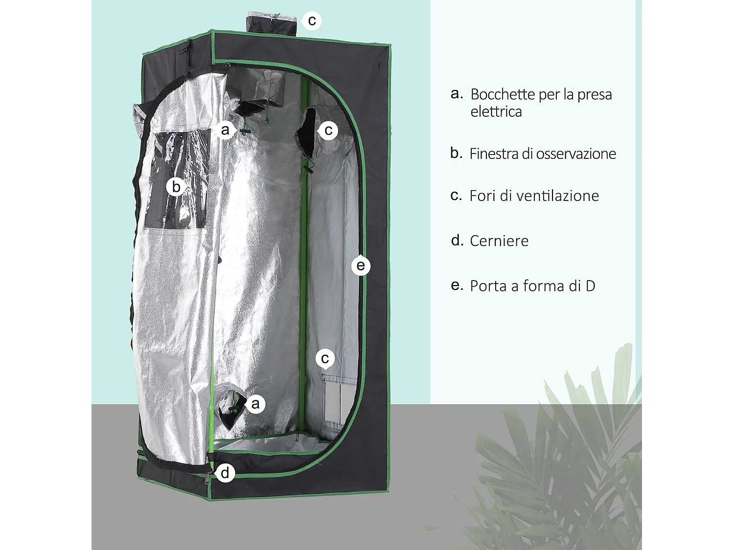 Tenda da coltivazione idroponica in mylar e oxford 600d 60x60x140 cm