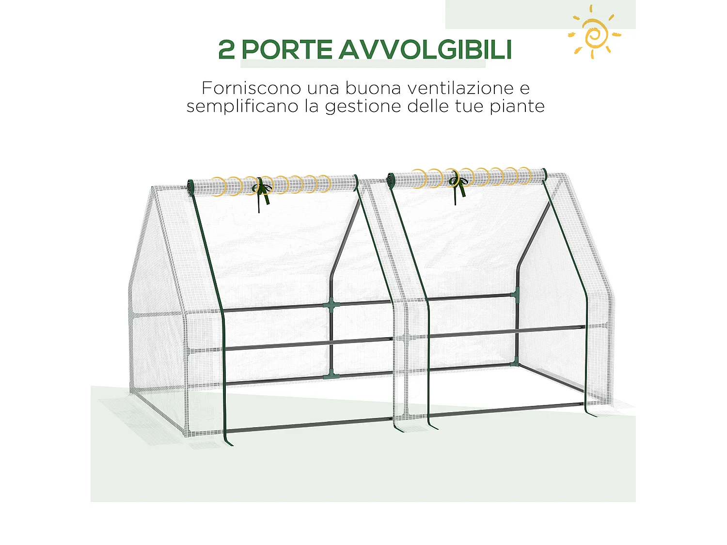 Serra da giardino telaio in acciaio e copertura in pe bianco