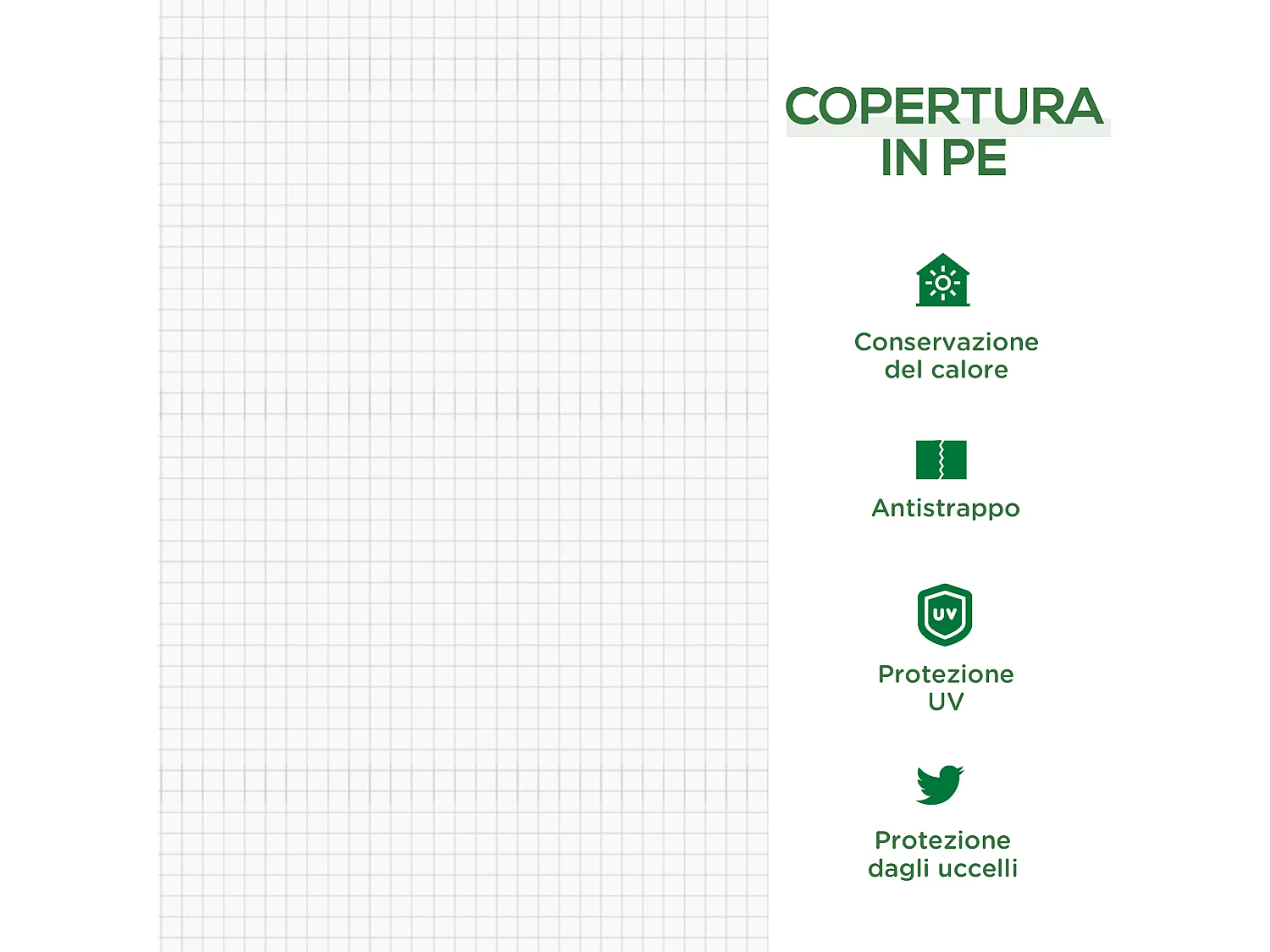 Serra da giardino telaio in acciaio e copertura in pe bianco