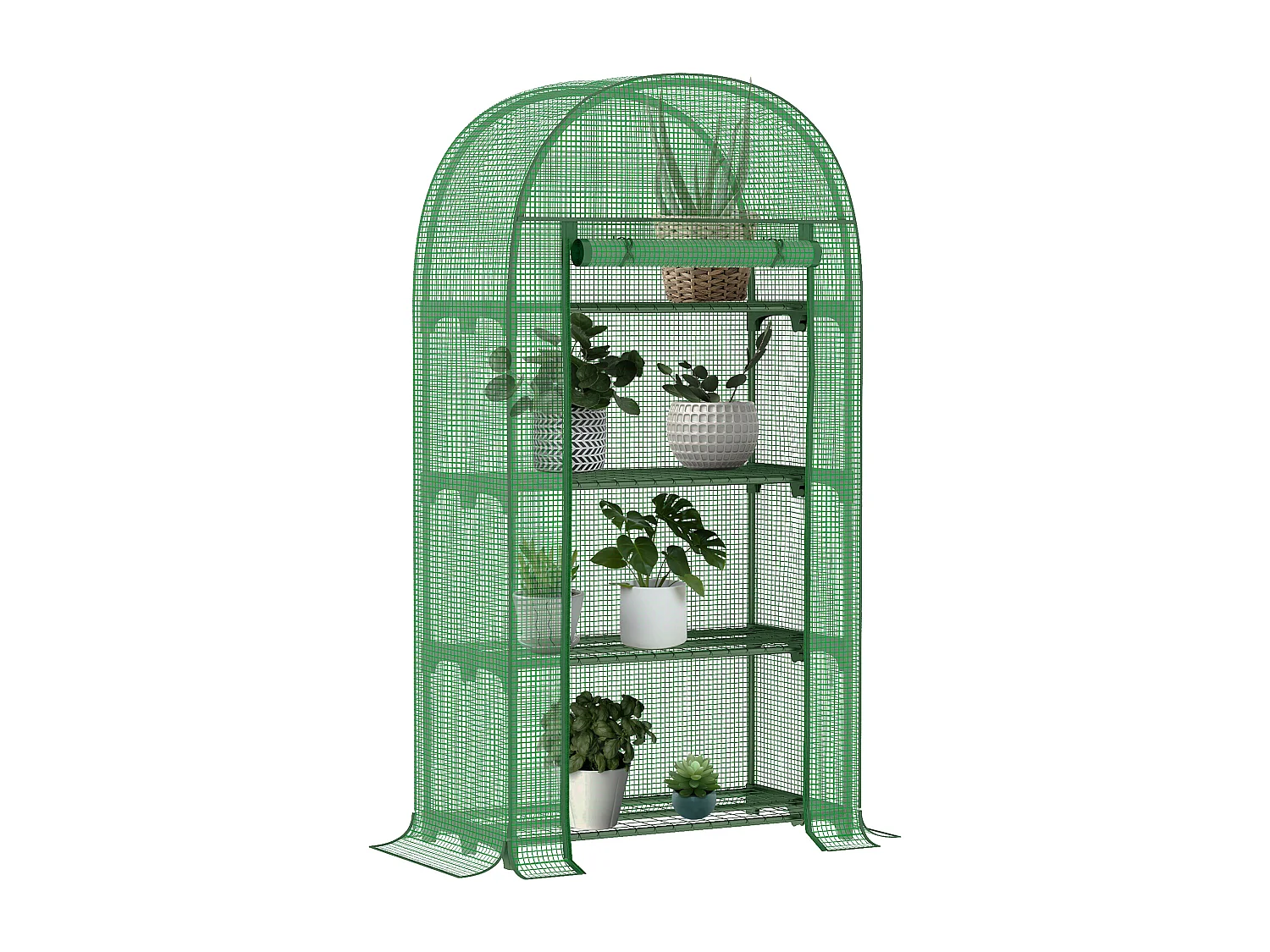 Serra da giardino ripiani in metallo copertura pe 80x49x160cm