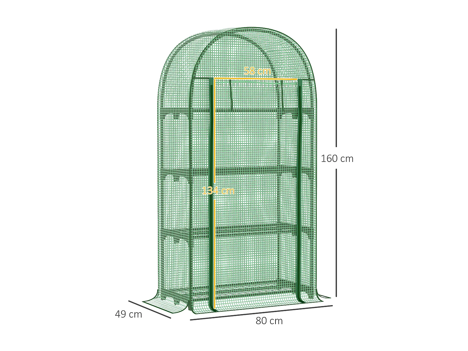 Serra da giardino ripiani in metallo copertura pe 80x49x160cm