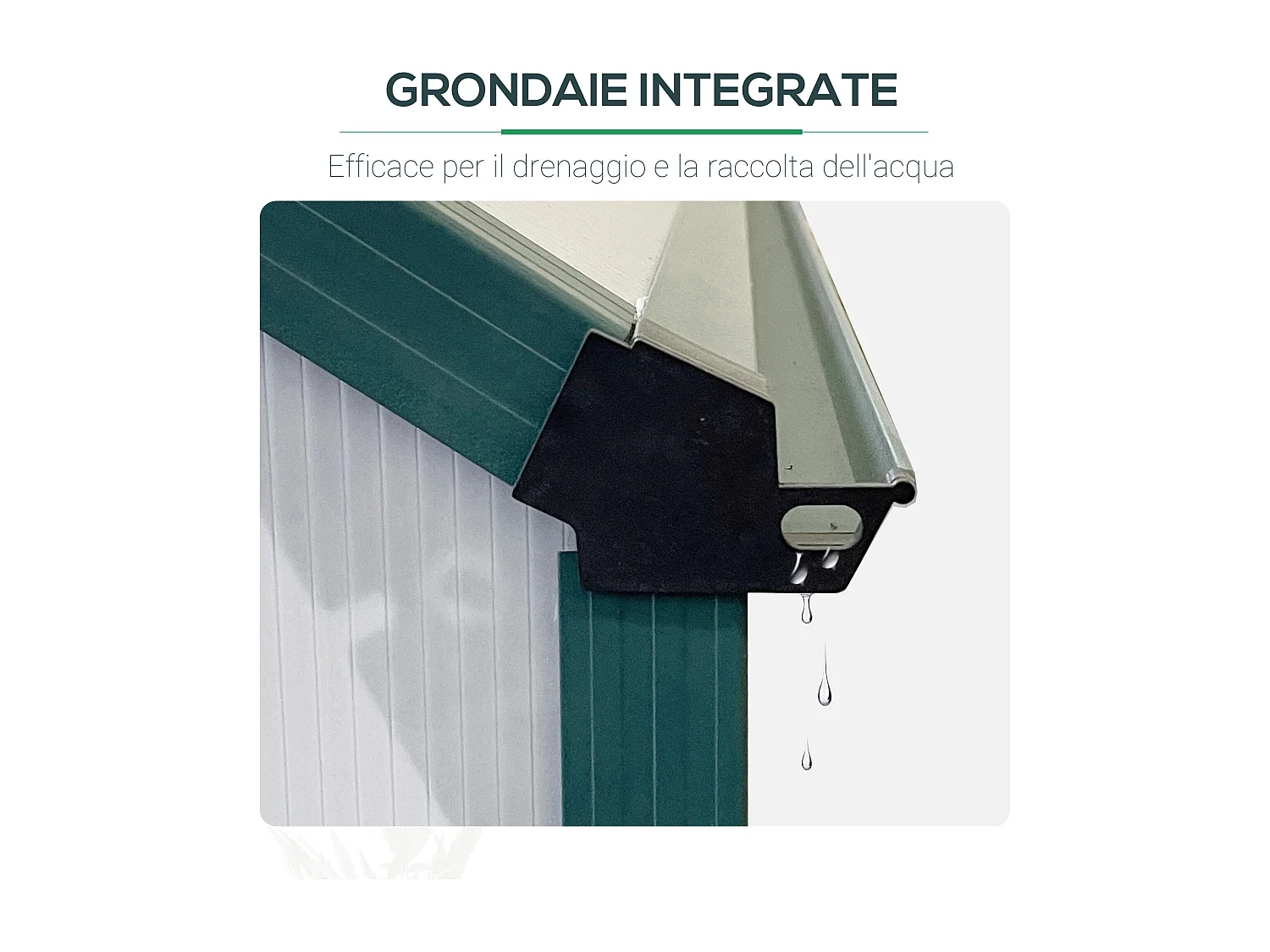 Serra per piante policarbonato 190x375x199cm porta scorrevole