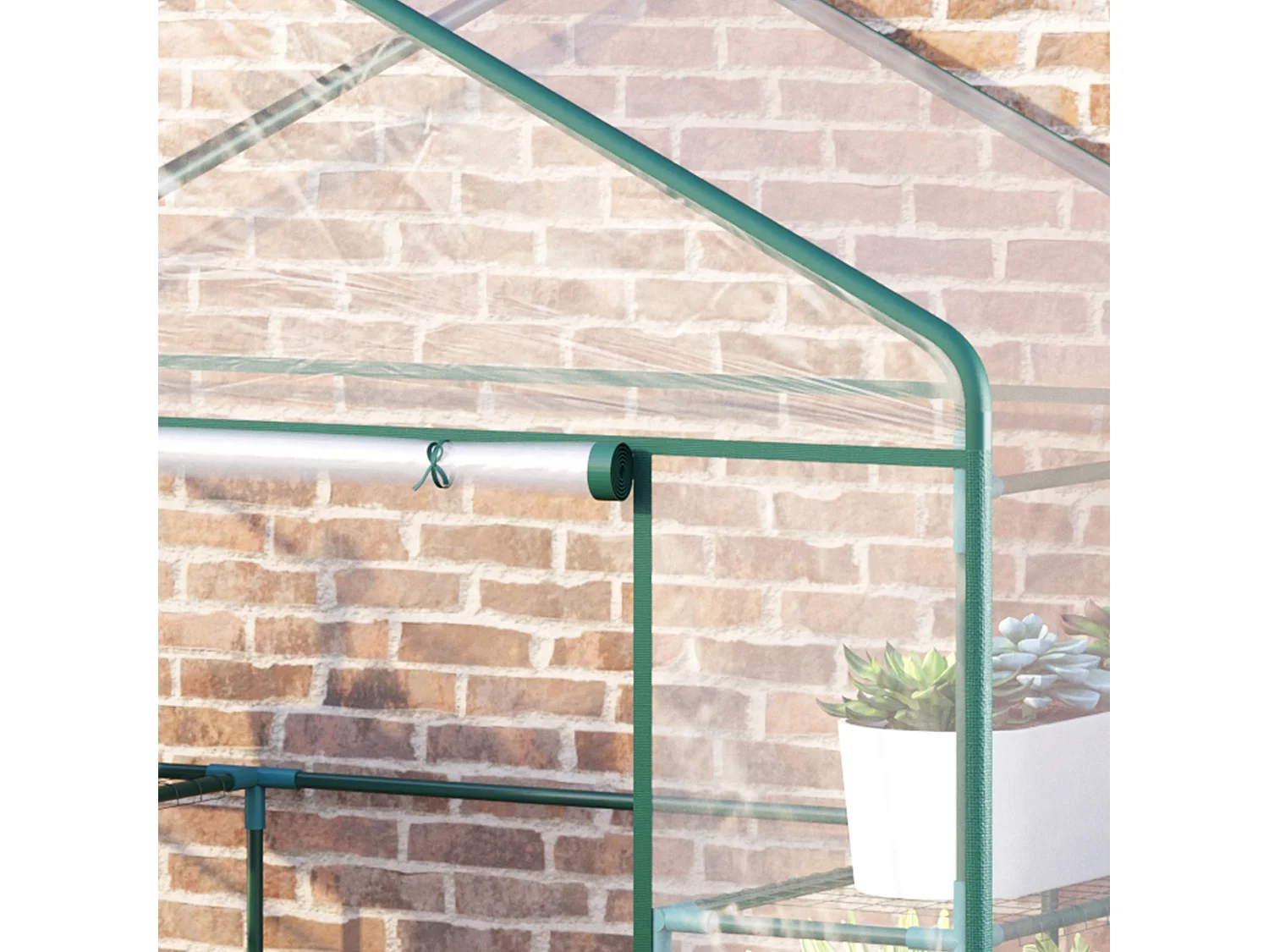 Serra da giardino acciaio e pvc trasparente porta avvolgibile