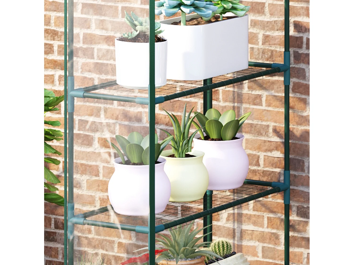 Serra da giardino acciaio e pvc trasparente porta avvolgibile