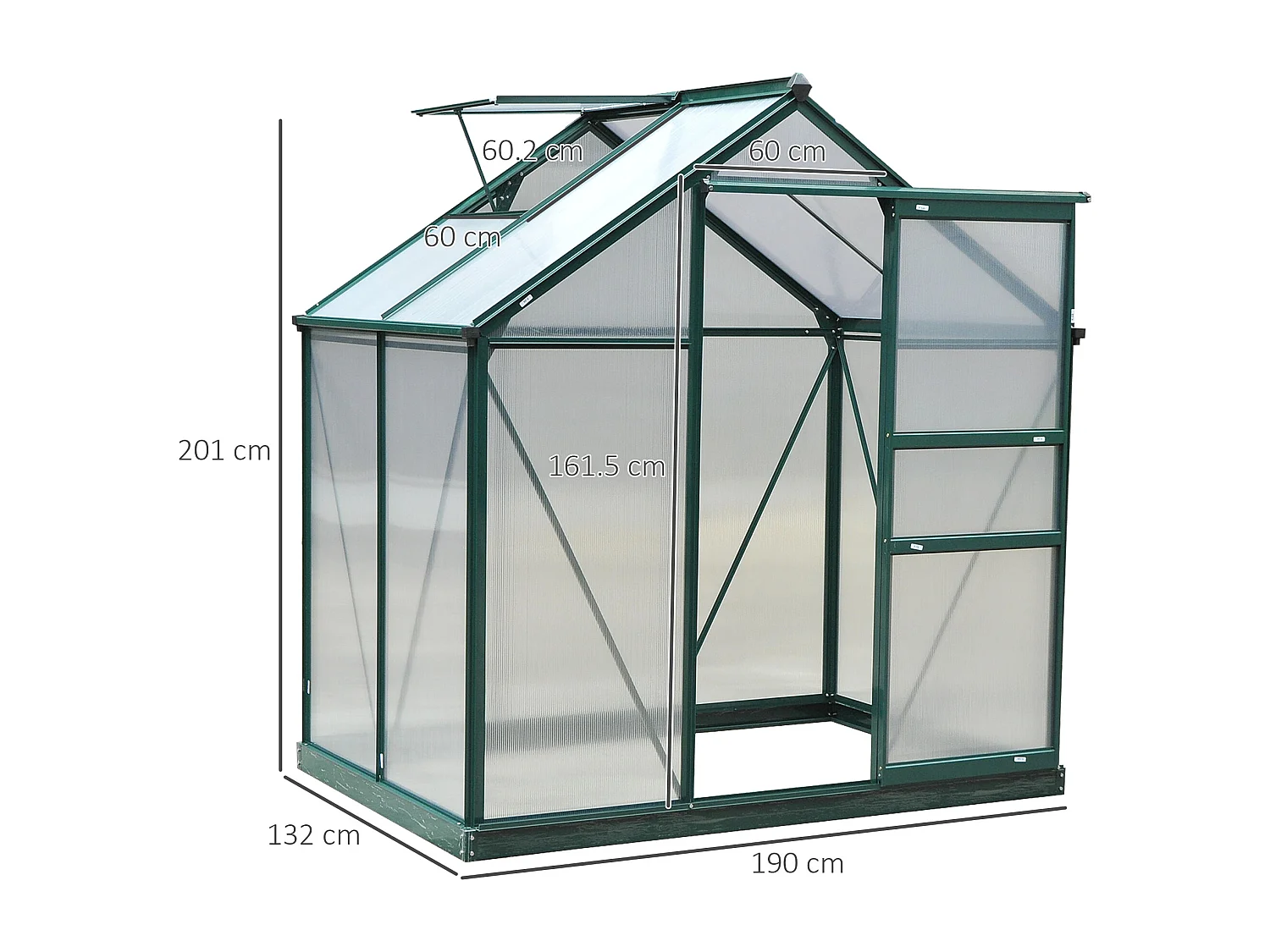 Serra da giardino policarbonato finestra e porta scorrevole