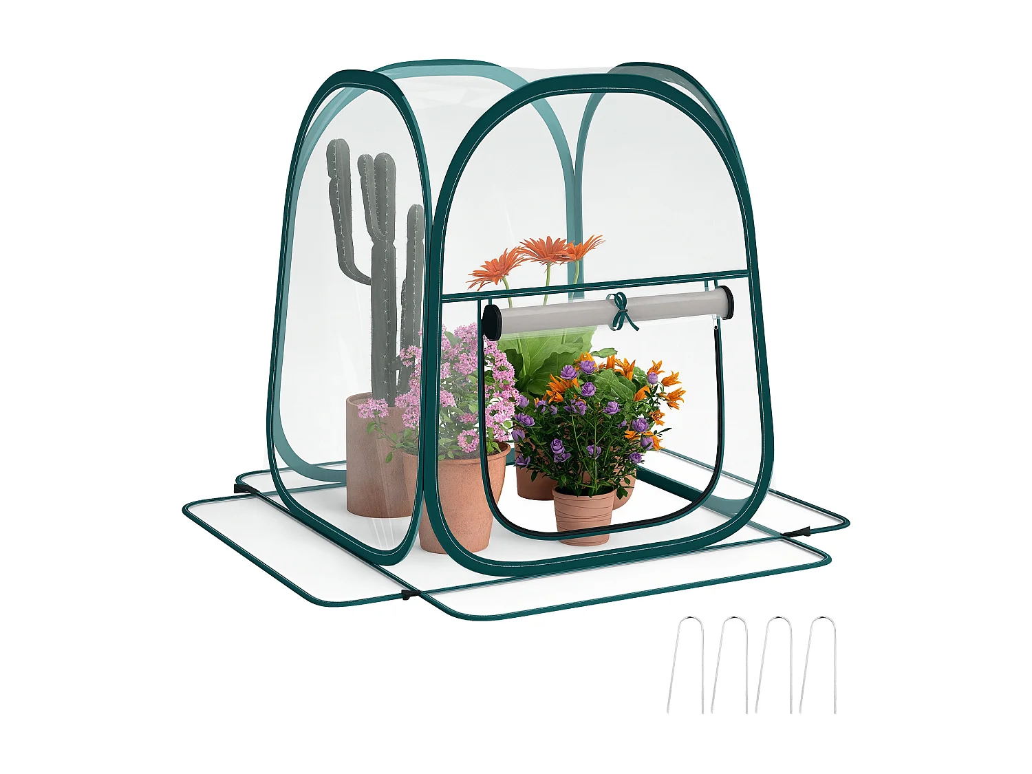 Mini serra pop up con finestra e copertura in plastica trasparente