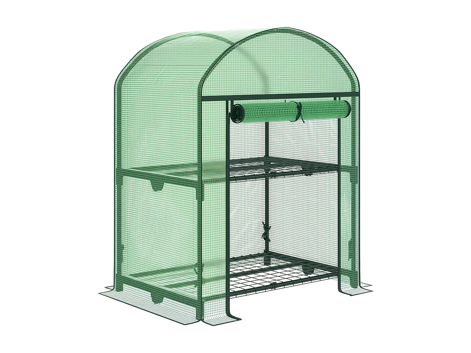 Mini serra con 2 ripiani in metallo copertura pe 69x49x92cm