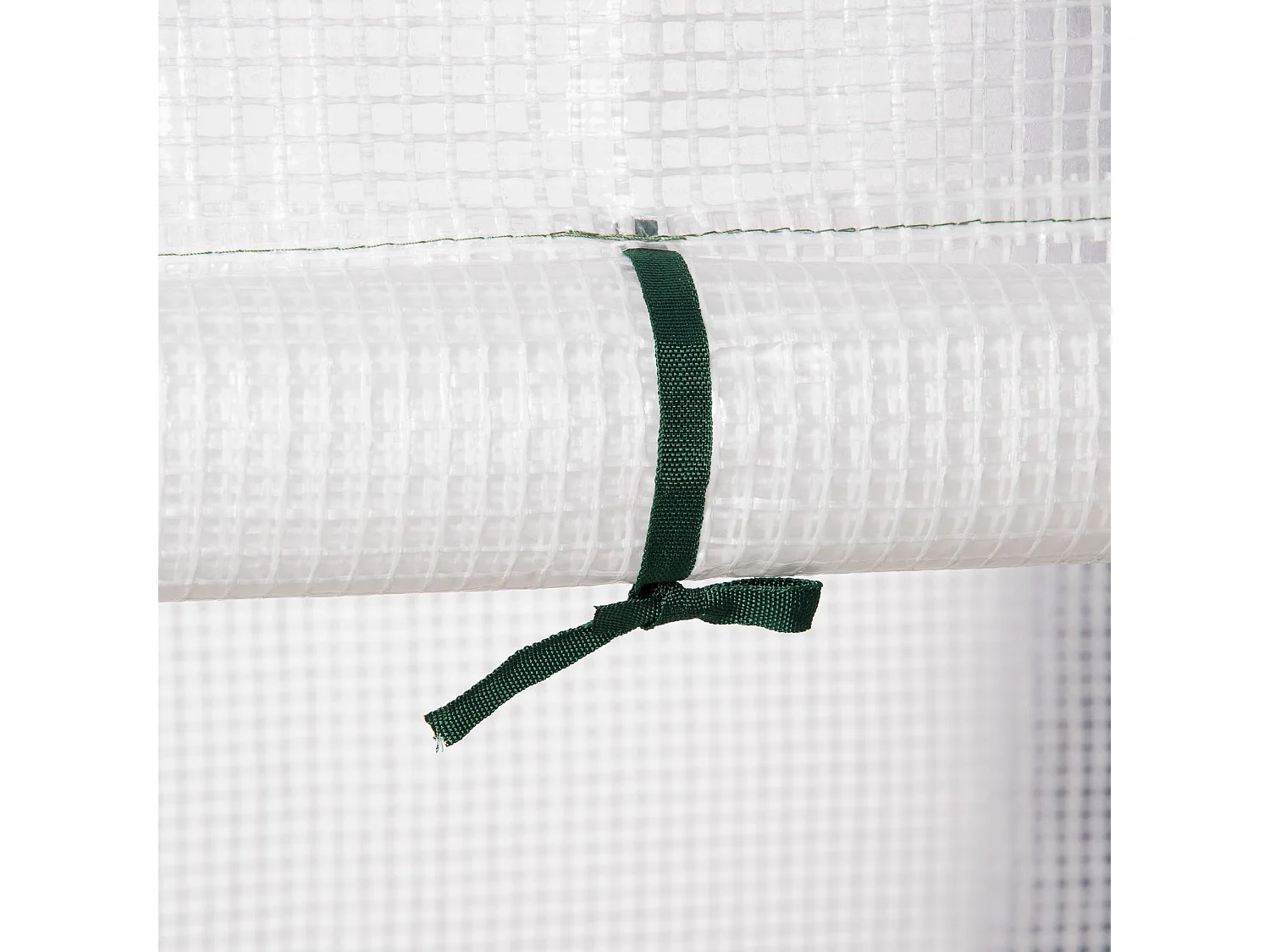 Serra da giardino con 2 scaffali e porta avvolgibile bianca