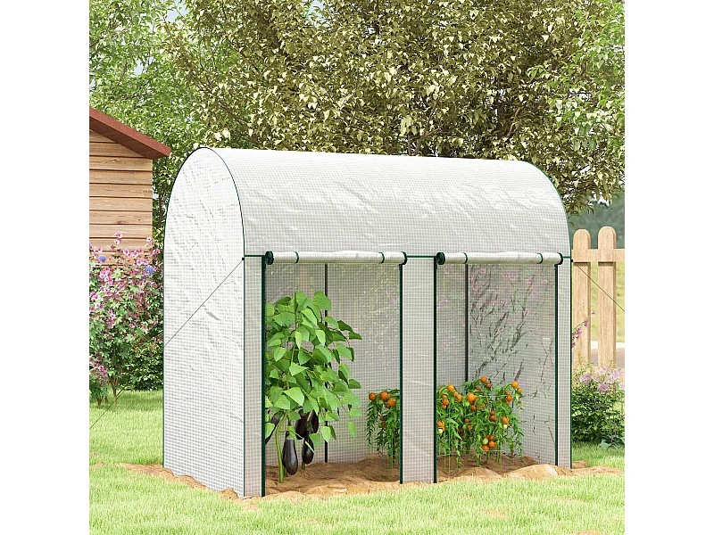 Serra da giardino con 2 porte avvolgibili 2x1x1.78 bianco