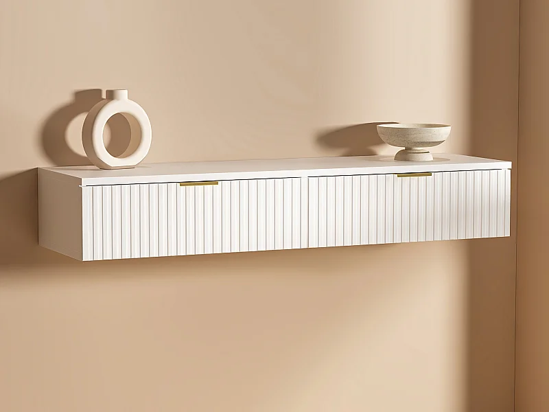 Console suspendue avec 2 tiroirs - Blanc - FRALYN de Pascal Morabito