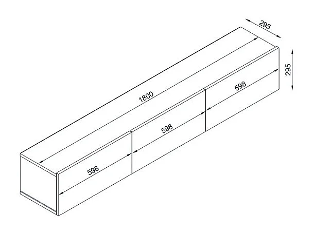 TV-Hängemöbel mit 3 Türen - Travertin-Optik - VIKILA