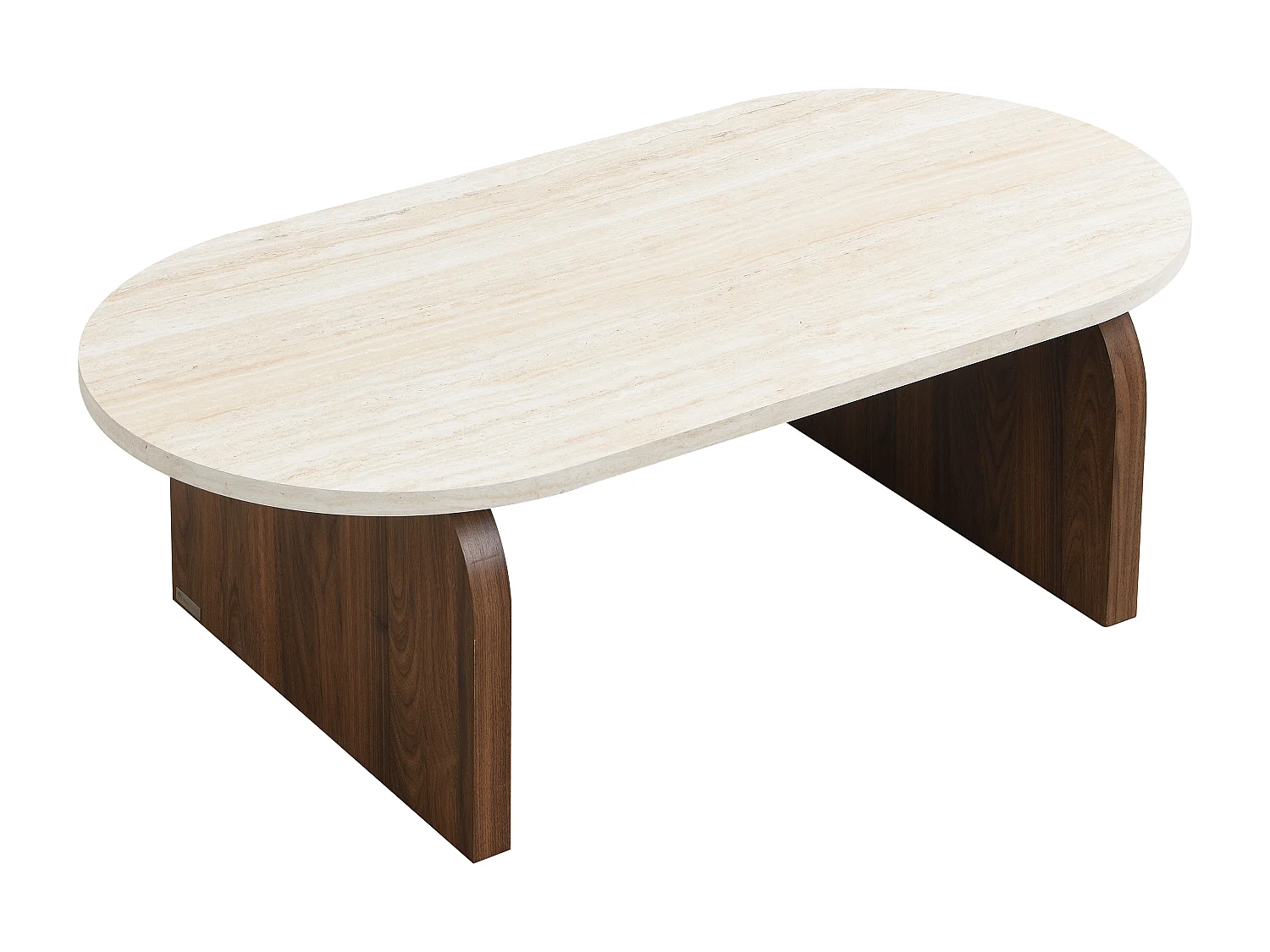 Table basse en MDF - Effet travertin et naturel - ELRADA
