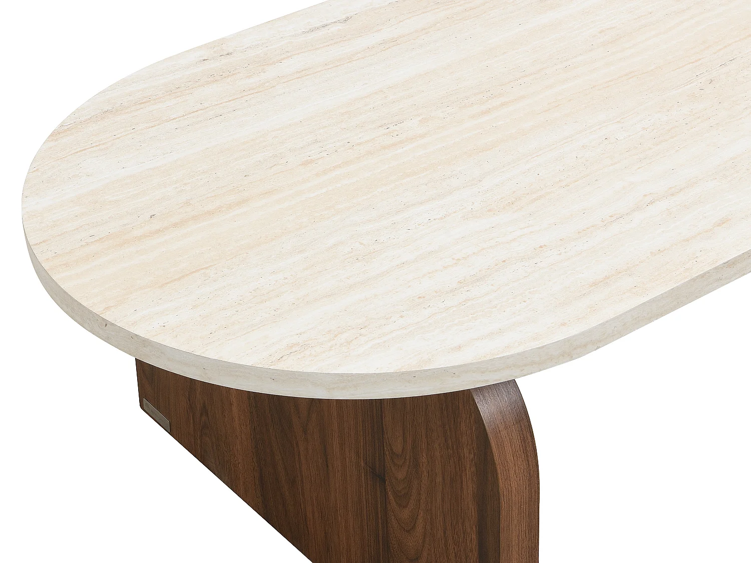 Table basse en MDF - Effet travertin et naturel - ELRADA