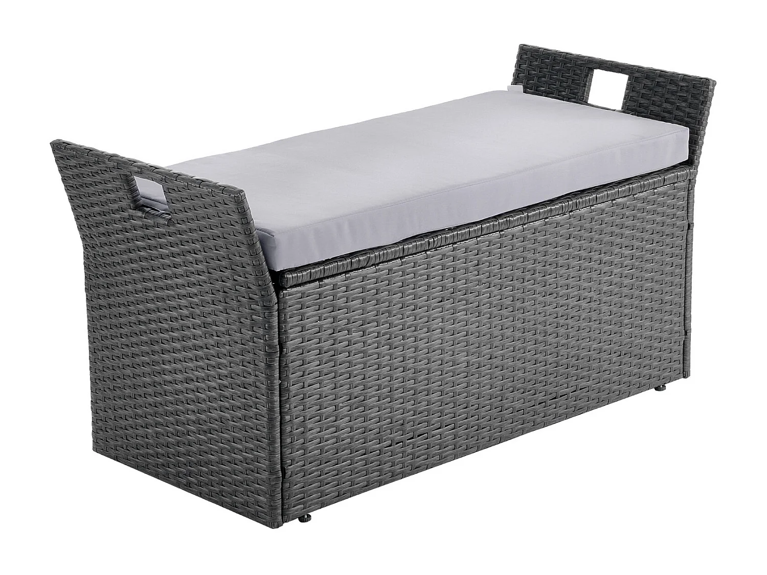 Banc de Rangement SucceBuy, Extérieur en Rotin Synthétique, Coffre de Jardin 151 L, Capacité de Charge 181,4 kg, Siège d'Extérieur pour Patio, Jardin, Balcon