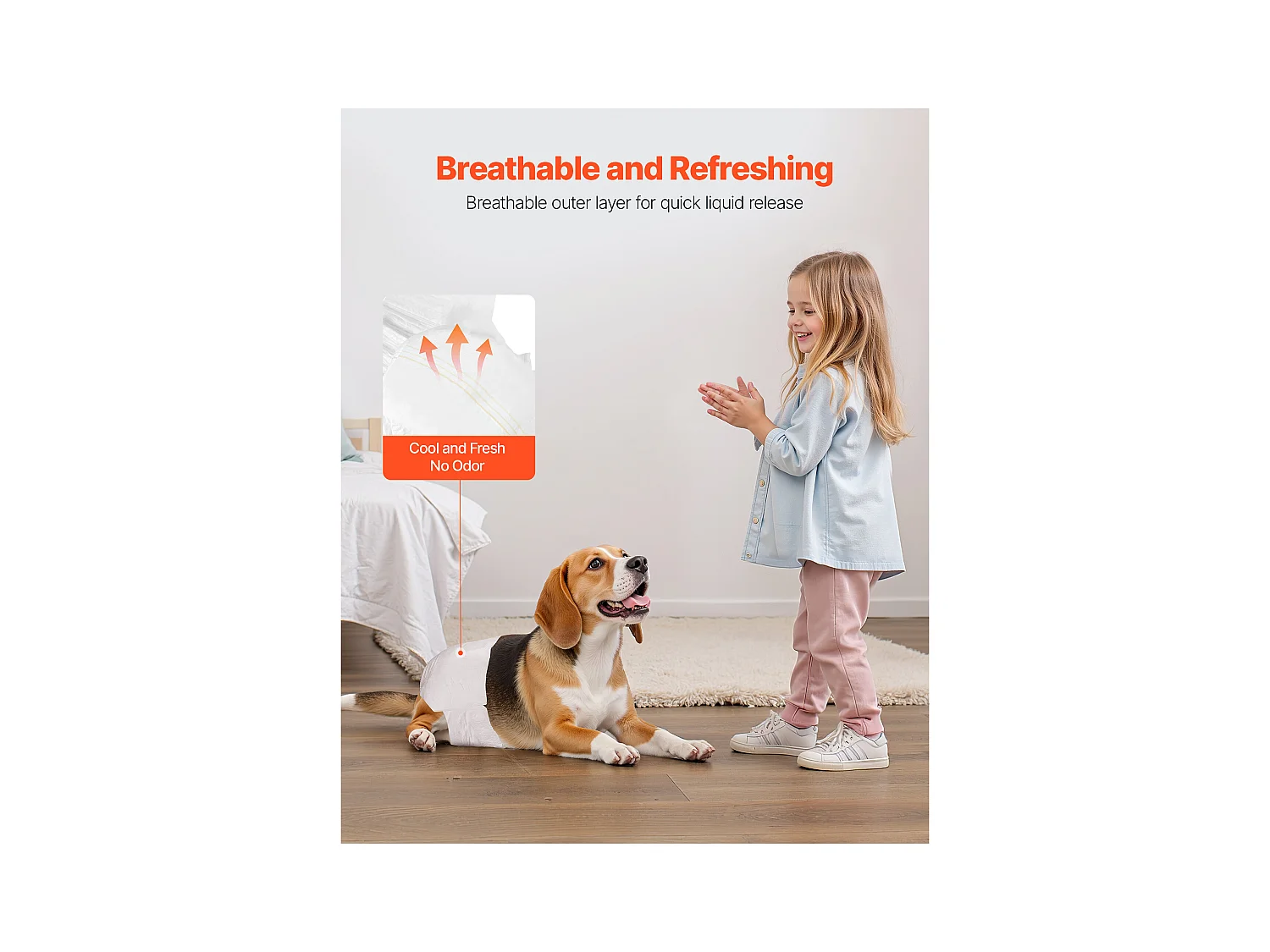 Couches Jetables SucceBuy pour Chiens Femelles 96 Pièces, Couches pour Chiennes Super Absorbantes Anti-Fuites Taille S, pour Entraînement, 2 Lots de 48