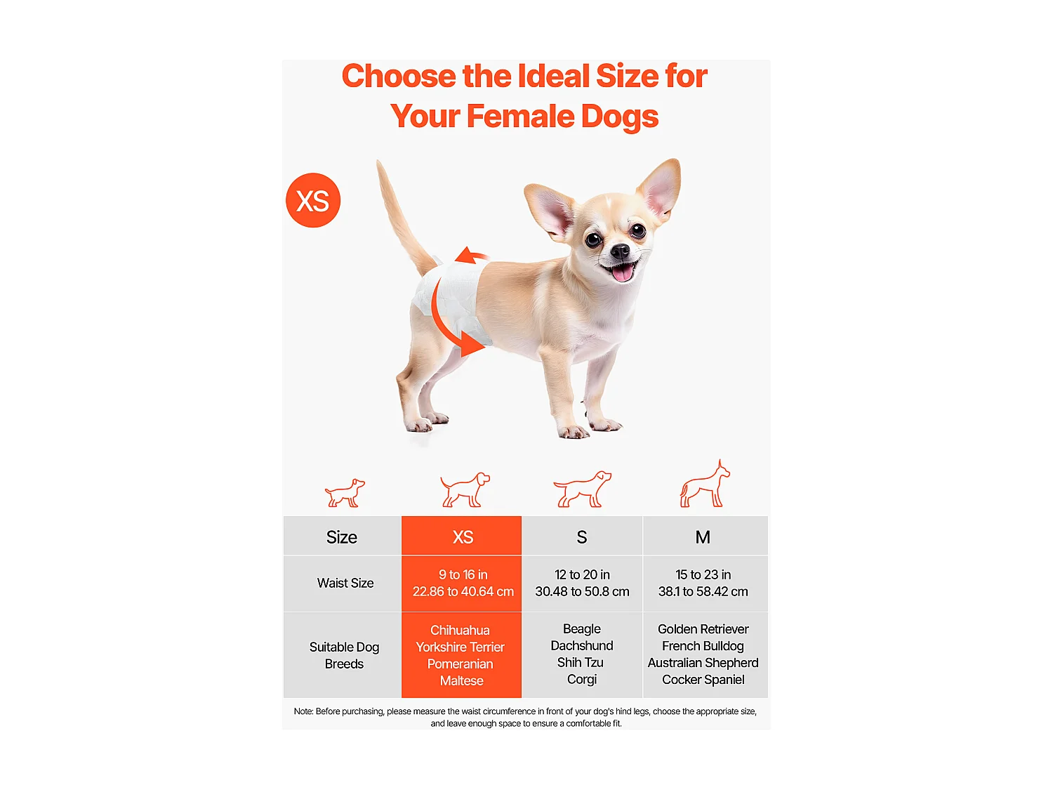 Couches Jetables SucceBuy pour Chiens Femelles, 144 Pièces, Couches pour Chiennes Super Absorbantes Anti-fuites Taille XS, pour Entraînement, 2 Lots de 72