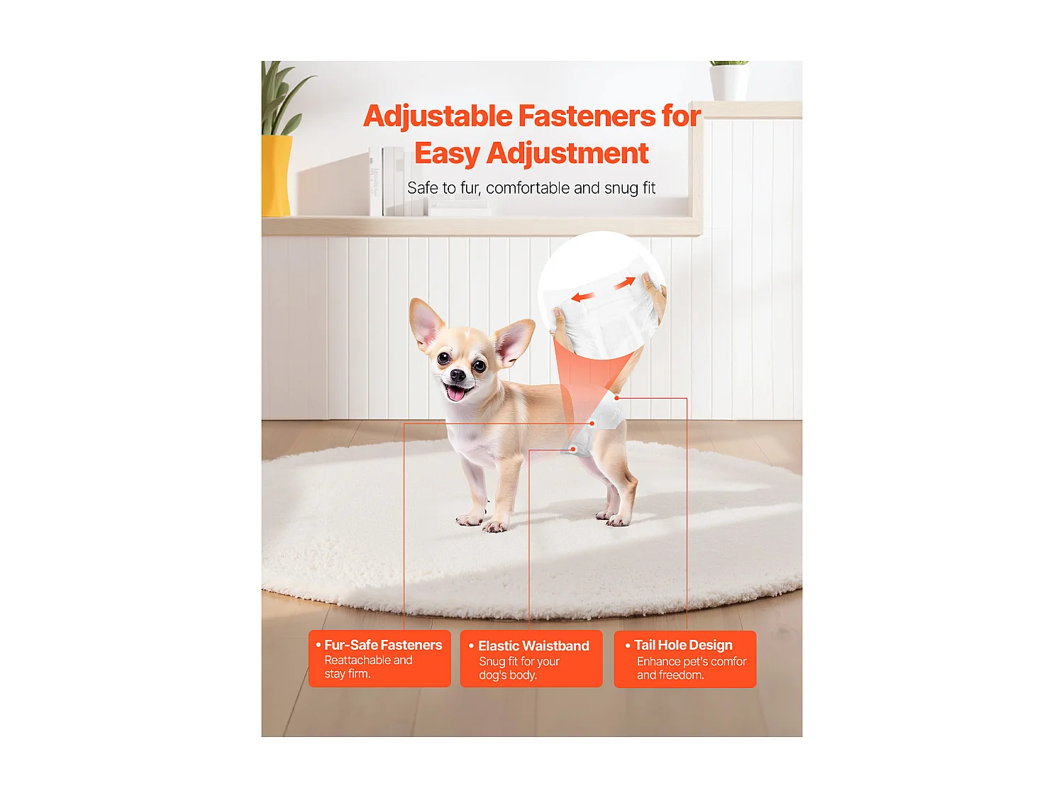 Couches Jetables SucceBuy pour Chiens Femelles, 144 Pièces, Couches pour Chiennes Super Absorbantes Anti-fuites Taille XS, pour Entraînement, 2 Lots de 72