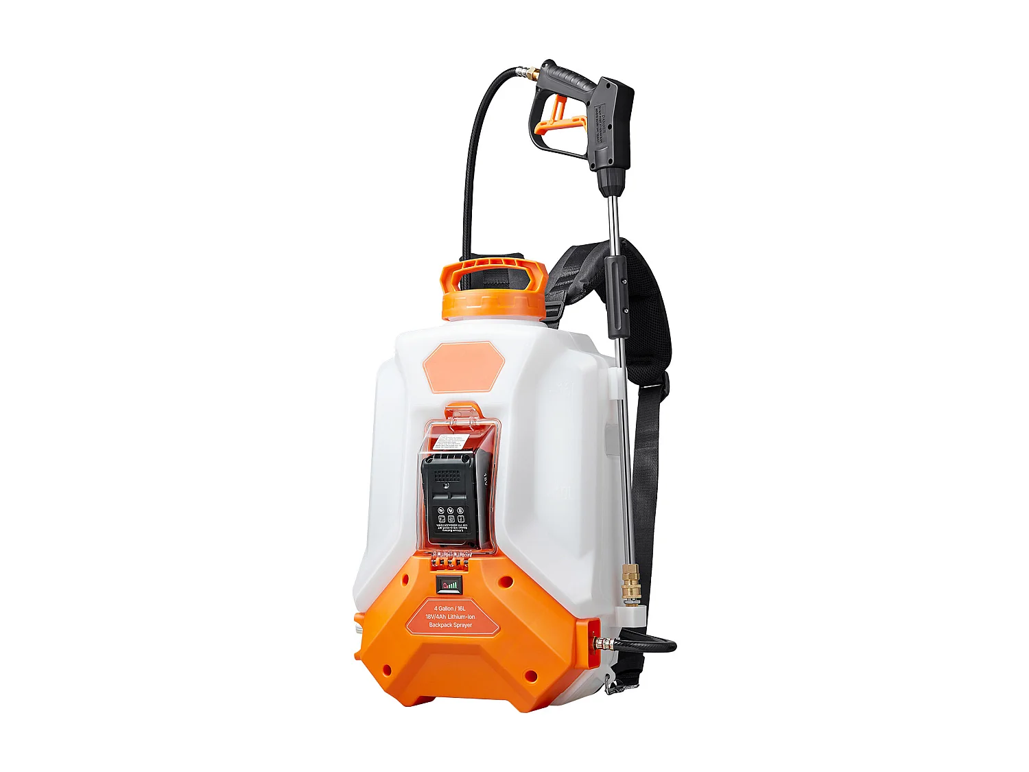 Pulvérisateur à Dos SucceBuy, Électrique à Batterie 16 L, avec 2 Lances, 8 Buses, Batterie 21 V 4 Ah, Pulvérisateur Portable pour Jardin, Pelouse, Désherbage