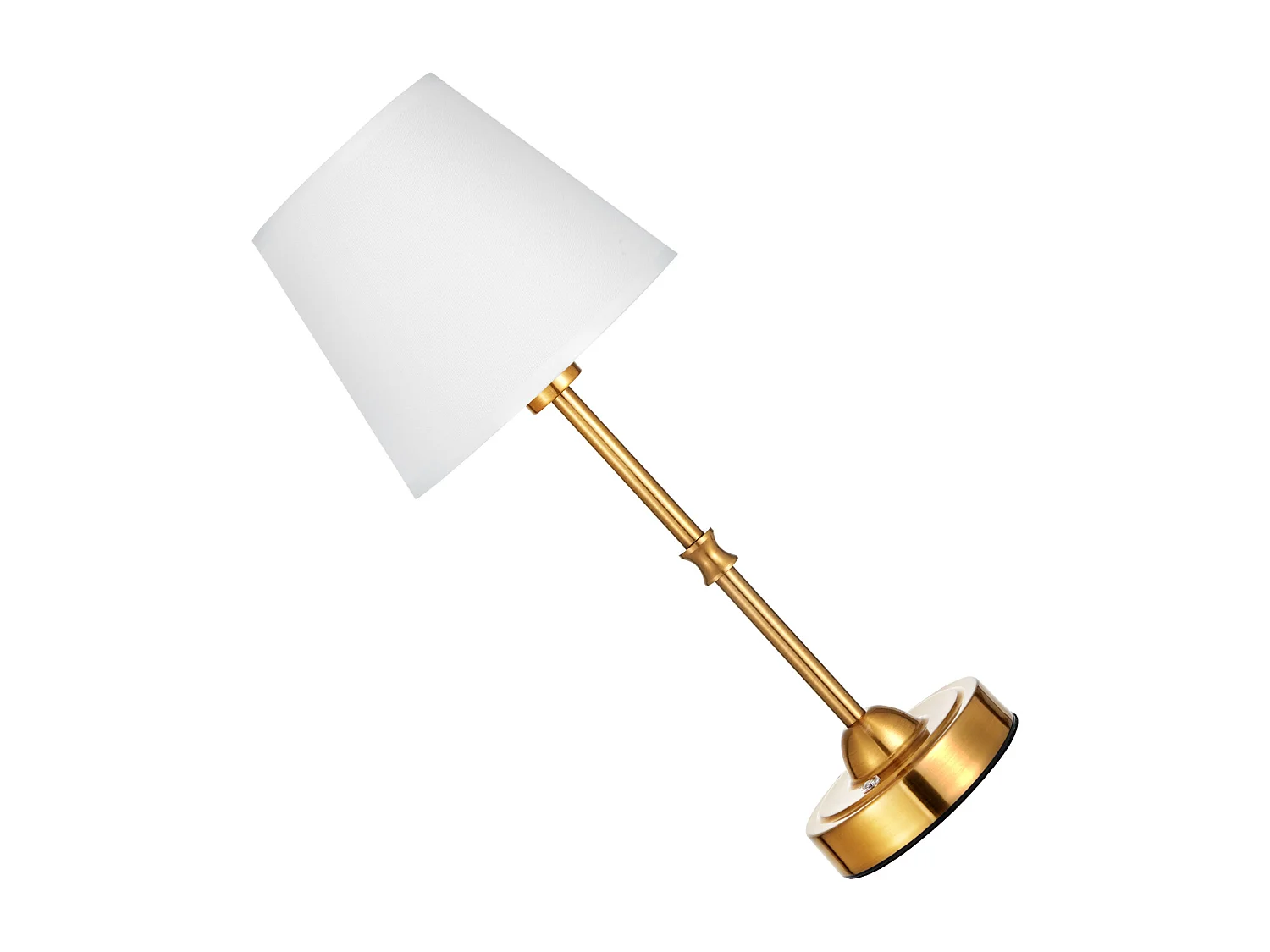 Lampe de Table Sans Fil SucceBuy, Batterie Rechargeable Intégrée 5200 mAh, 3 Niveaux de Luminosité, Abat-Jour en Tissu, pour Chambre, Bar, Doré
