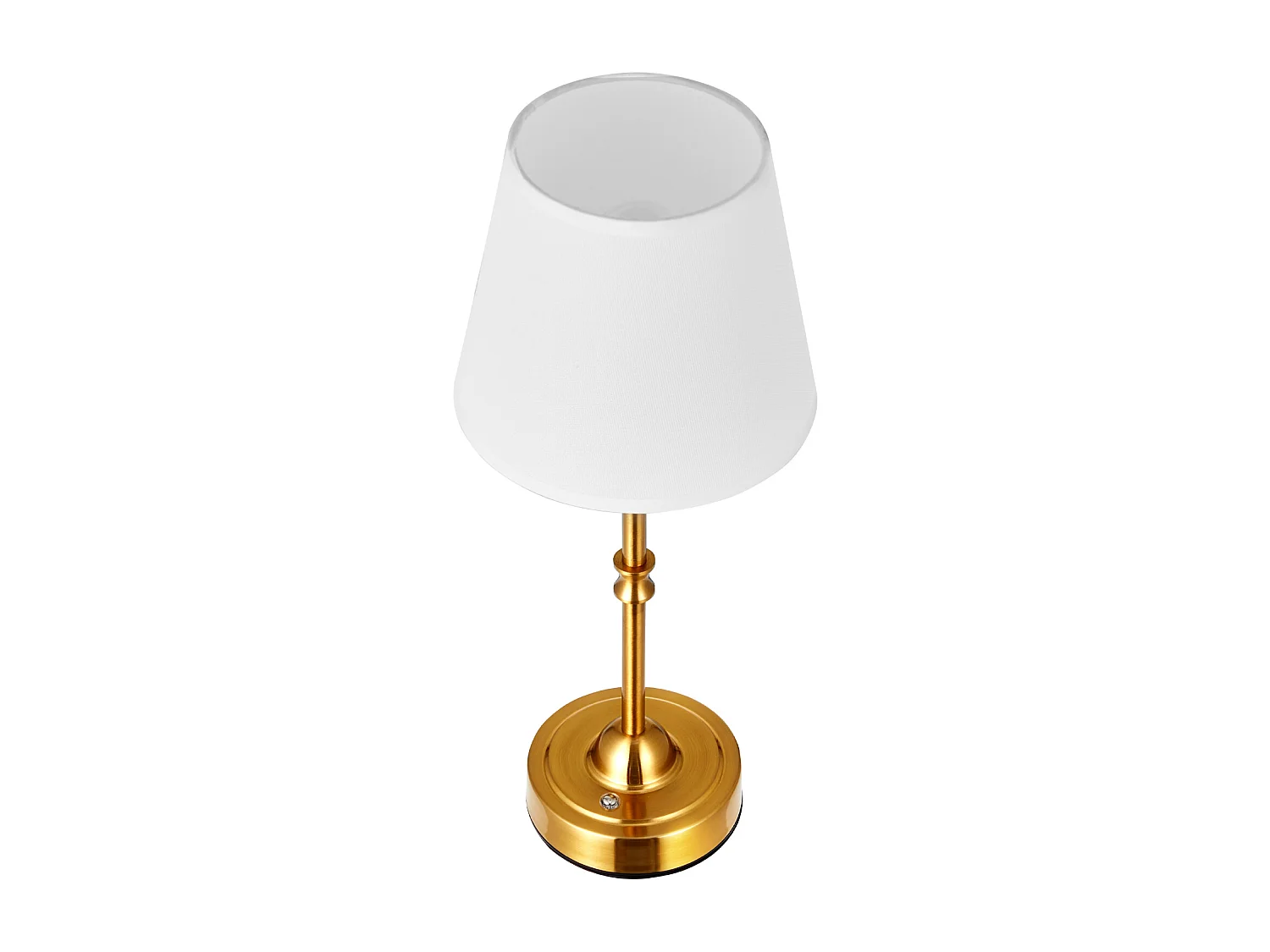 Lampe de Table Sans Fil SucceBuy, Batterie Rechargeable Intégrée 5200 mAh, 3 Niveaux de Luminosité, Abat-Jour en Tissu, pour Chambre, Bar, Doré