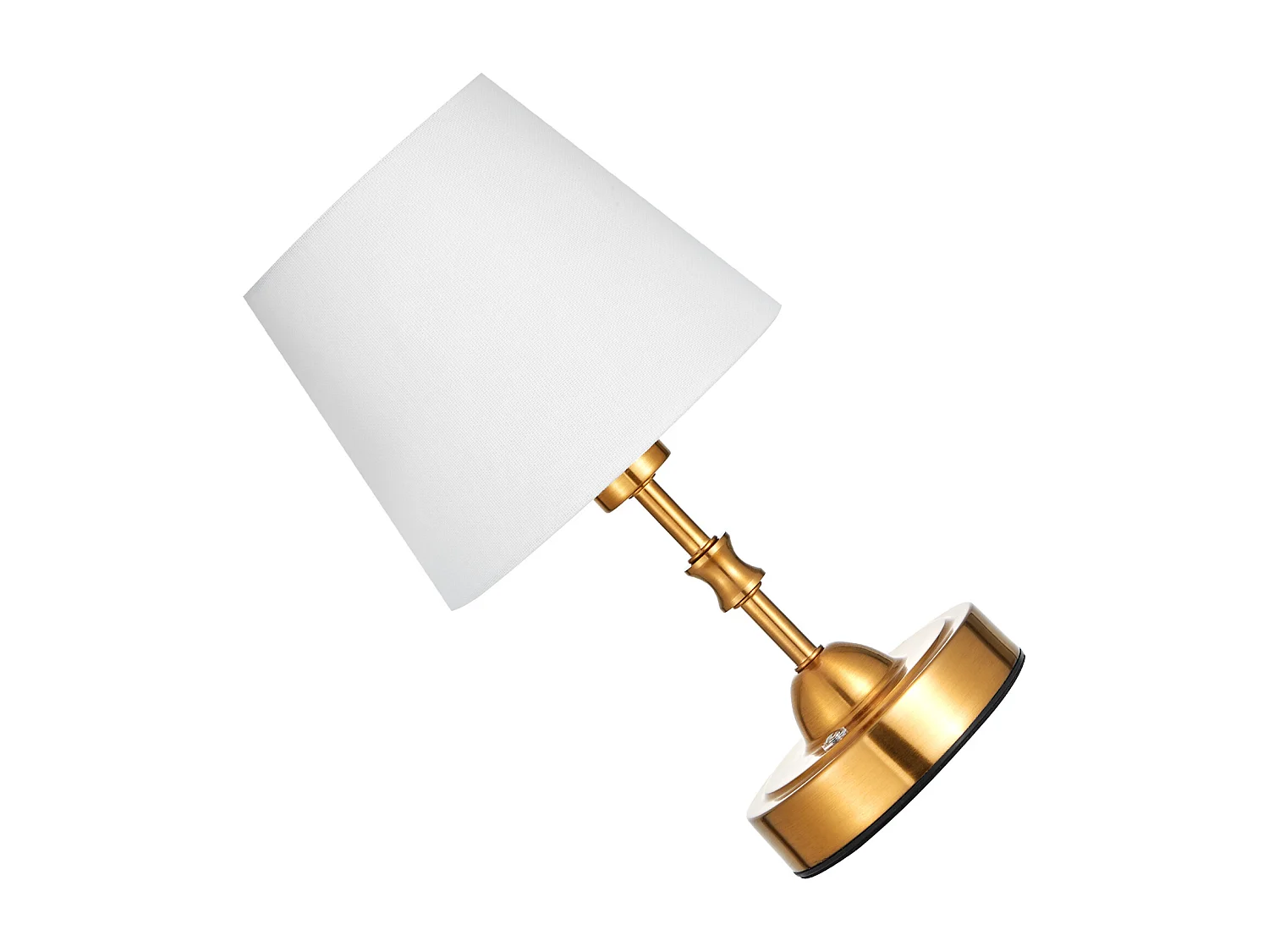 Lampe de Table Sans Fil SucceBuy, Batterie Rechargeable Intégrée 5200 mAh, 3 Niveaux de Luminosité, Abat-Jour en Tissu, pour Chambre, Bar, Doré