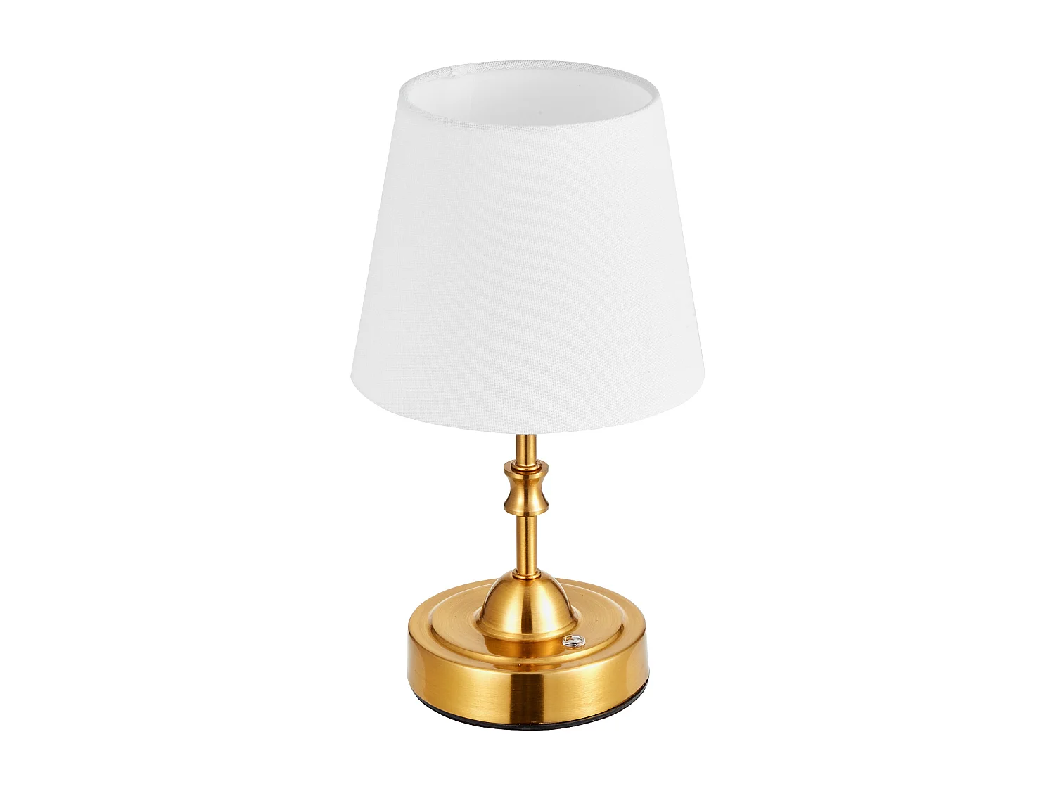 Lampe de Table Sans Fil SucceBuy, Batterie Rechargeable Intégrée 5200 mAh, 3 Niveaux de Luminosité, Abat-Jour en Tissu, pour Chambre, Bar, Doré