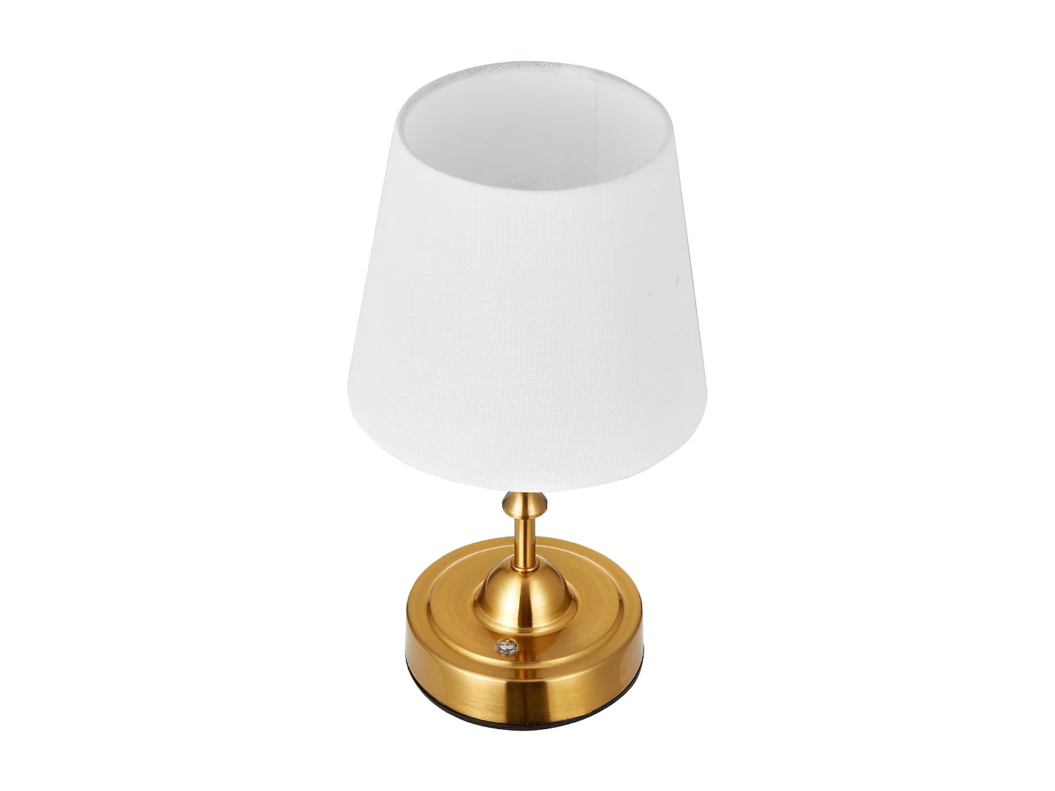 Lampe de Table Sans Fil SucceBuy, Batterie Rechargeable Intégrée 5200 mAh, 3 Niveaux de Luminosité, Abat-Jour en Tissu, pour Chambre, Bar, Doré