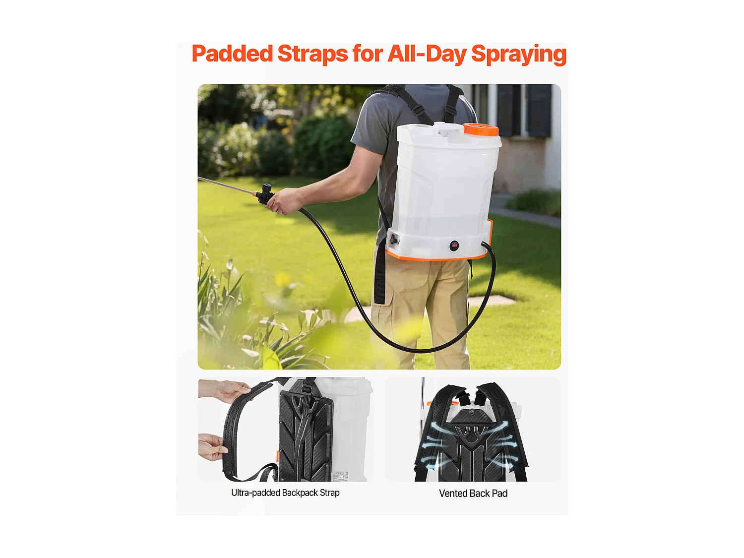 Pulvérisateur à Dos SucceBuy, Électrique à Batterie 12 L, avec 2 Lances, 5 Buses, Batterie 18 V 2 Ah, Pulvérisateur Portable pour Jardin, Pelouse, Désherbage