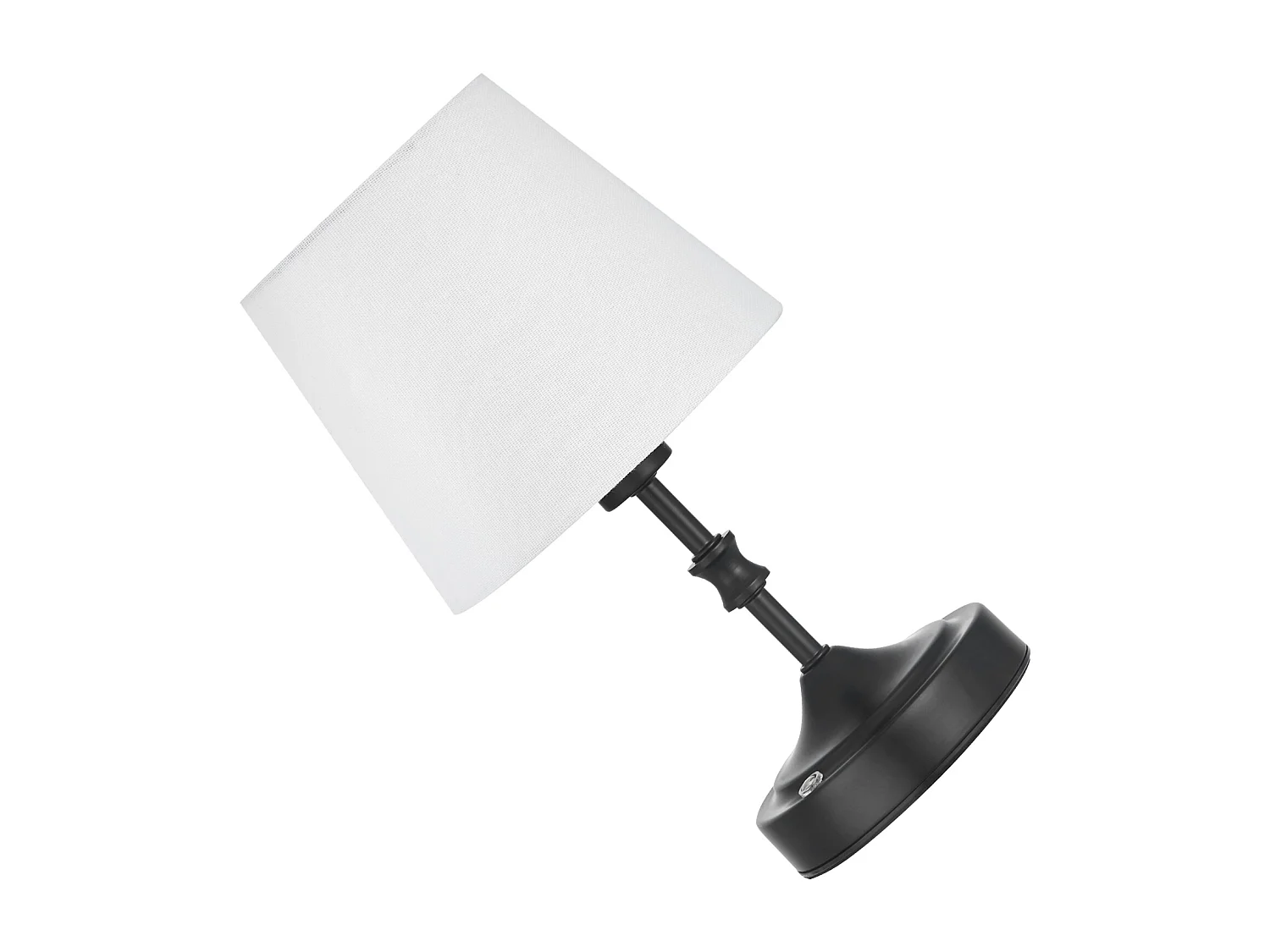 Lampe de Table Sans Fil SucceBuy, Batterie Rechargeable Intégrée 5200 mAh, 3 Niveaux de Luminosité, Abat-Jour en Tissu, pour Chambre, Bar, Noir
