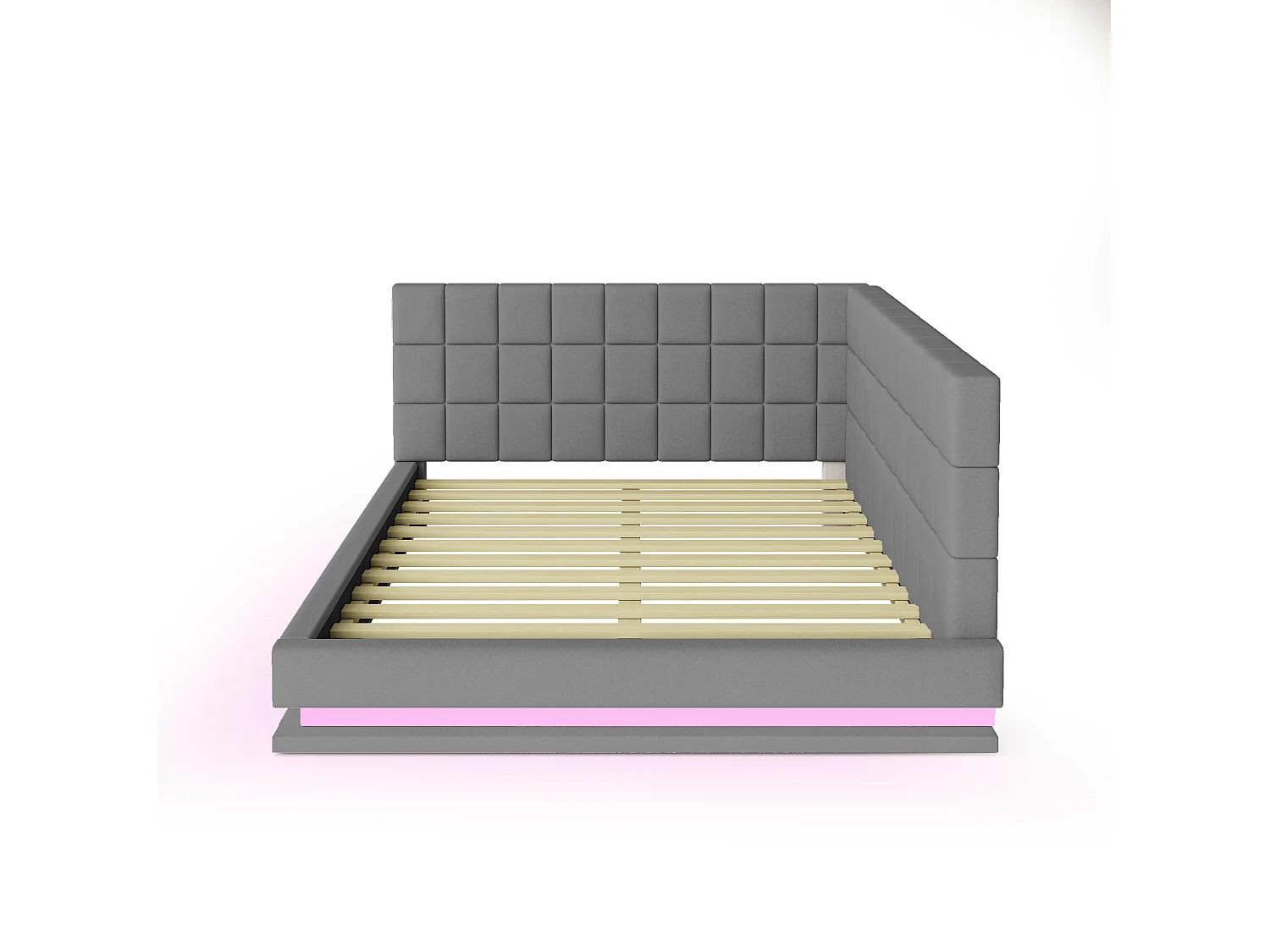 Canapé-lit 160x200 cm velluto grigio LED USB convertibile multifunzione confortevole moderna