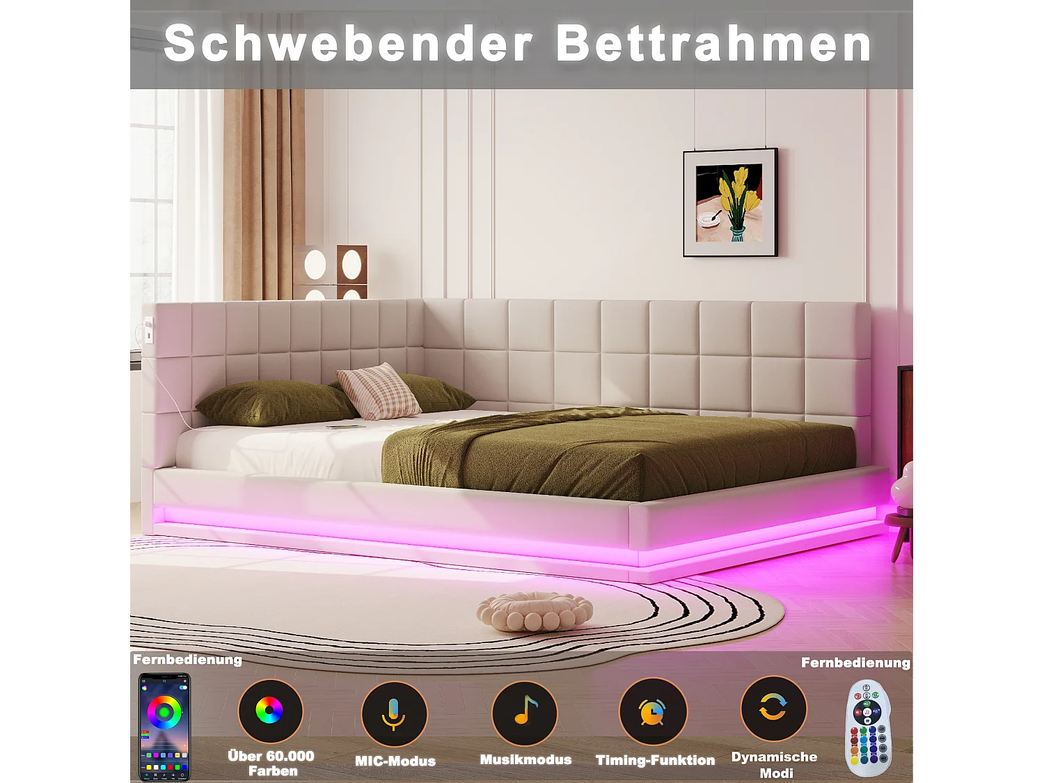 Sofá-cama 160x200 cm veludo bege com gavetas LED USB multifunções confortável moderno