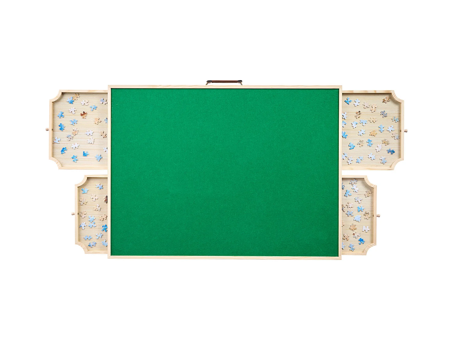 Table de Puzzle SucceBuy 1500 Pièces, Planche de Puzzle 86,5 x 63,5 cm, avec Pieds Pliables, 4 Tiroirs et Couverture, Plateau Casse-Tête Portable en Bois