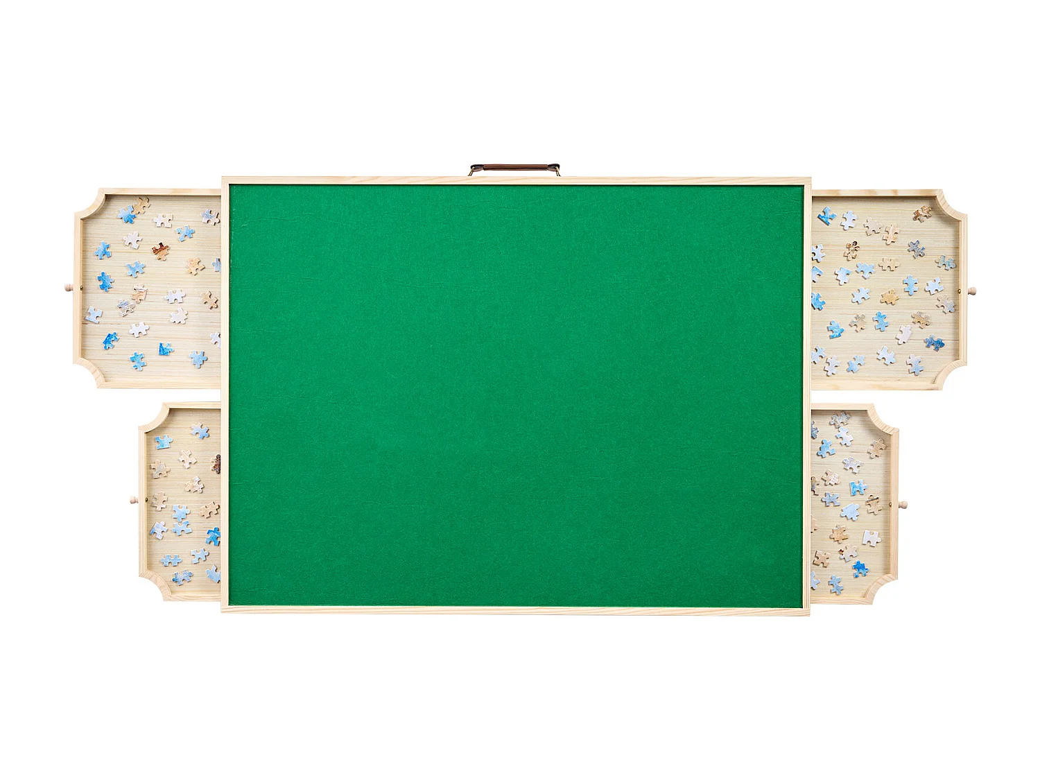 Table de Puzzle SucceBuy 1500 Pièces, Planche de Puzzle 86,5 x 63,5 cm, avec Pieds Pliables, 4 Tiroirs et Couverture, Plateau Casse-Tête Portable en Bois