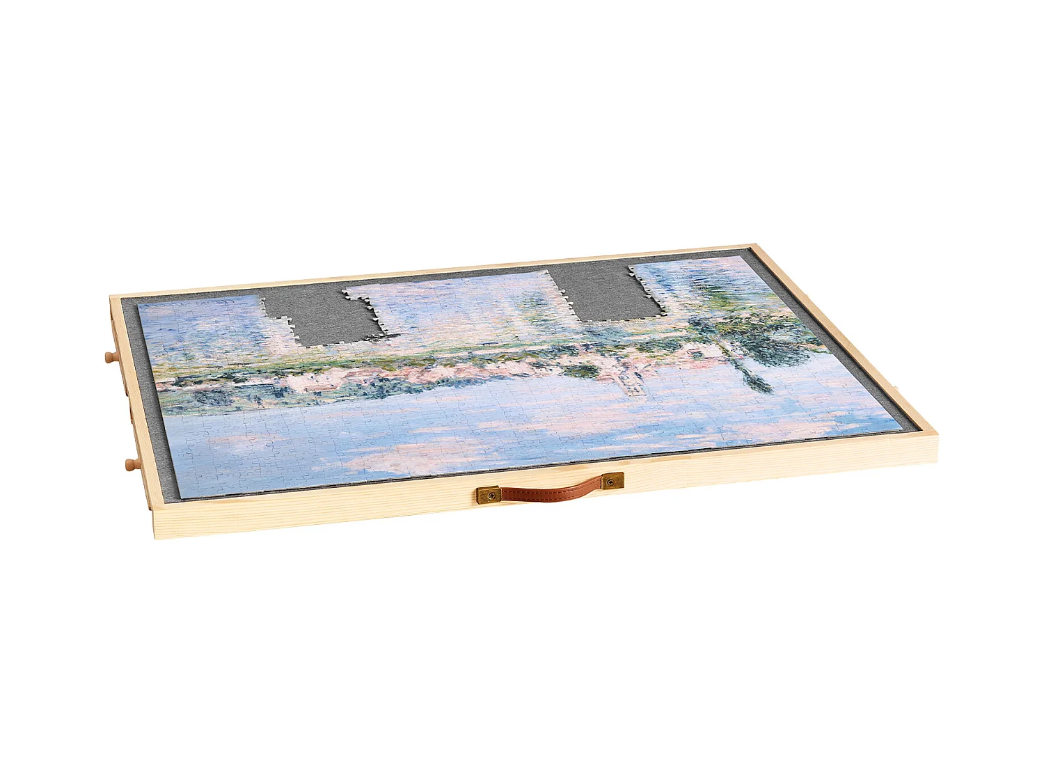 Planche de Puzzle SucceBuy 1000 Pièces, Table de Puzzle en Bois 73.5x53.5 cm, Plateau Casse-Tête Rotatif Portable, avec 4 Tiroirs Colorés et Couverture