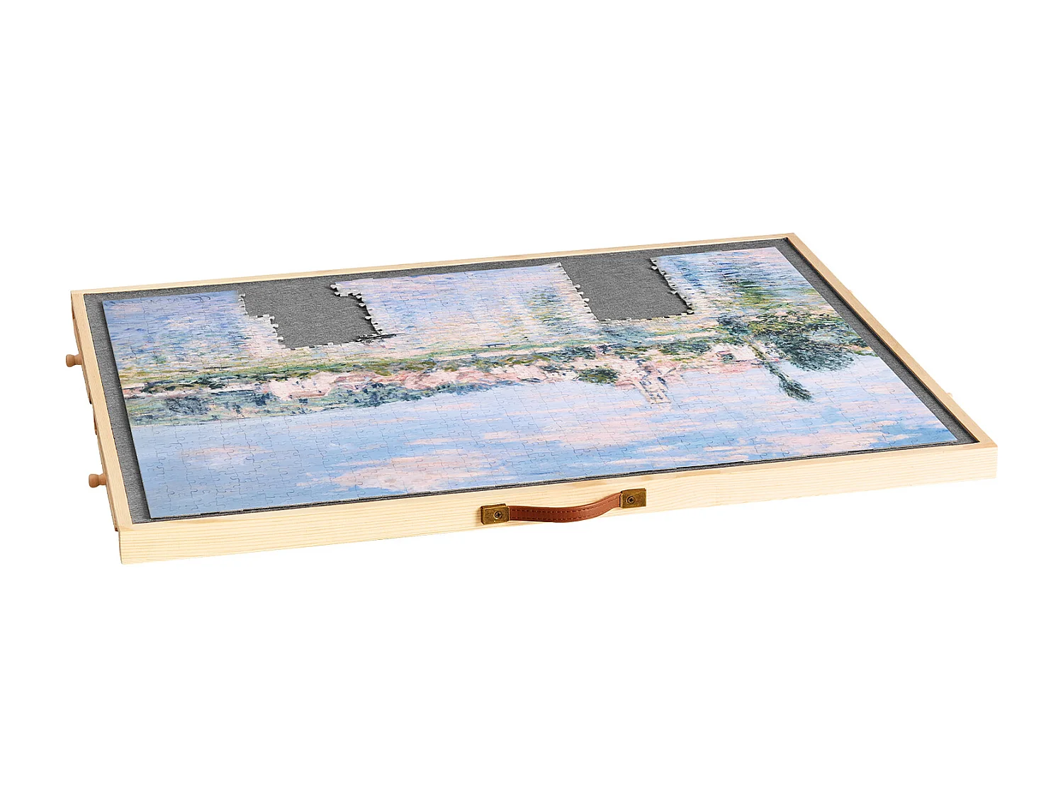Planche de Puzzle SucceBuy 1000 Pièces, Table de Puzzle en Bois 73.5x53.5 cm, Plateau Casse-Tête Rotatif Portable, avec 4 Tiroirs Colorés et Couverture